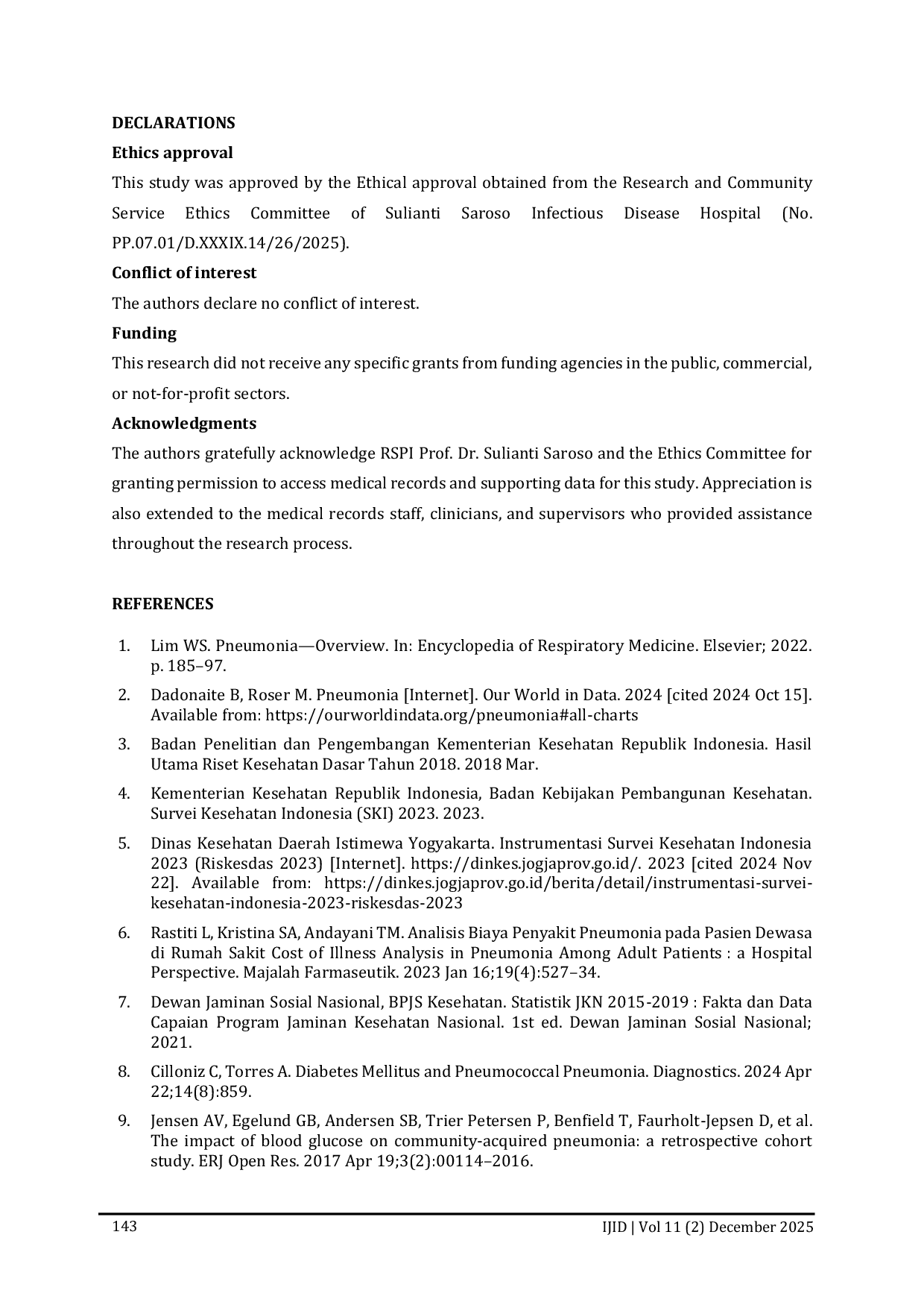 JURIS Analisis Efektivitas Biaya Antibiotik pada Pasien Pneumonia dengan Diabetes Mellitus Tipe 2