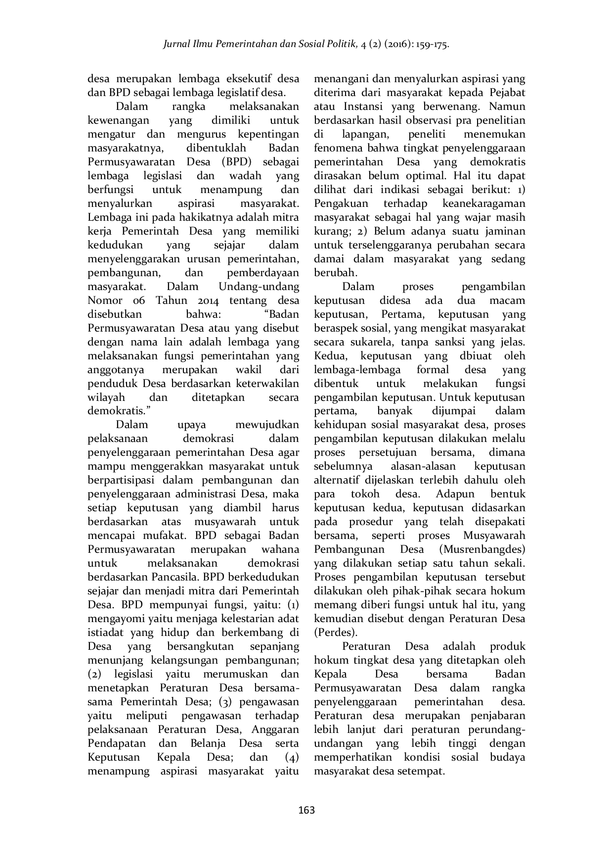 JURIS Peran Badan Permusyawaratan Desa dalam Penyusunan dan Penetapan Peraturan Desa