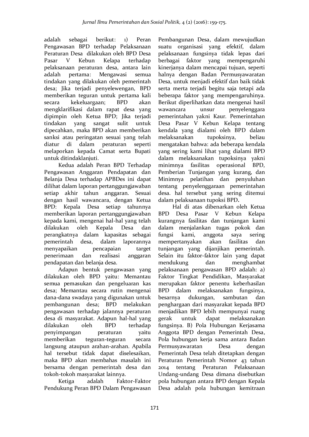 JURIS Peran Badan Permusyawaratan Desa dalam Penyusunan dan Penetapan Peraturan Desa