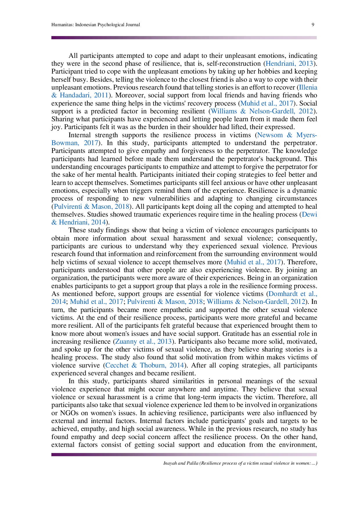 JURIS Resilience process of a victim sexual violence in women Transformation from victim to activist