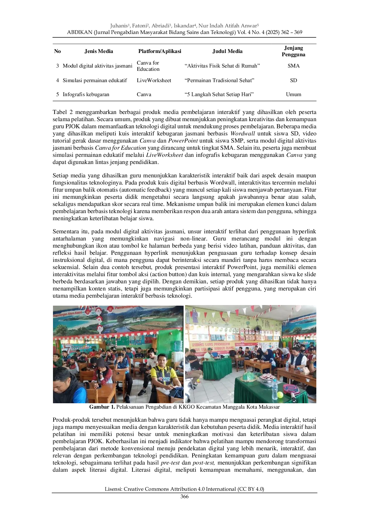 JURIS Pelatihan Pengembangan Media Pembelajaran Interaktif untuk Guru PJOK di KKGO Manggala Kota Makassar