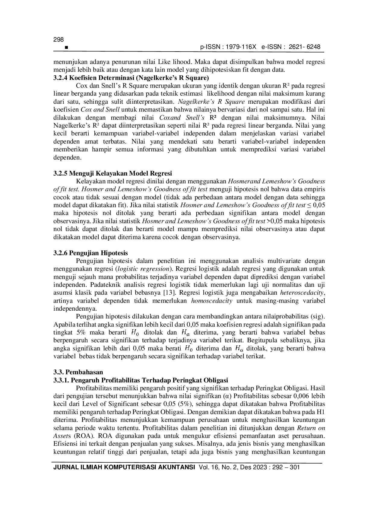 JURIS Pengaruh Profitabilitas Leverage Dan Produktivitas Terhadap Peringkat Obligasi Pada Perusahaan Manufaktur Yang Terdaftar Di Bei Periode Tahun 2020 2022