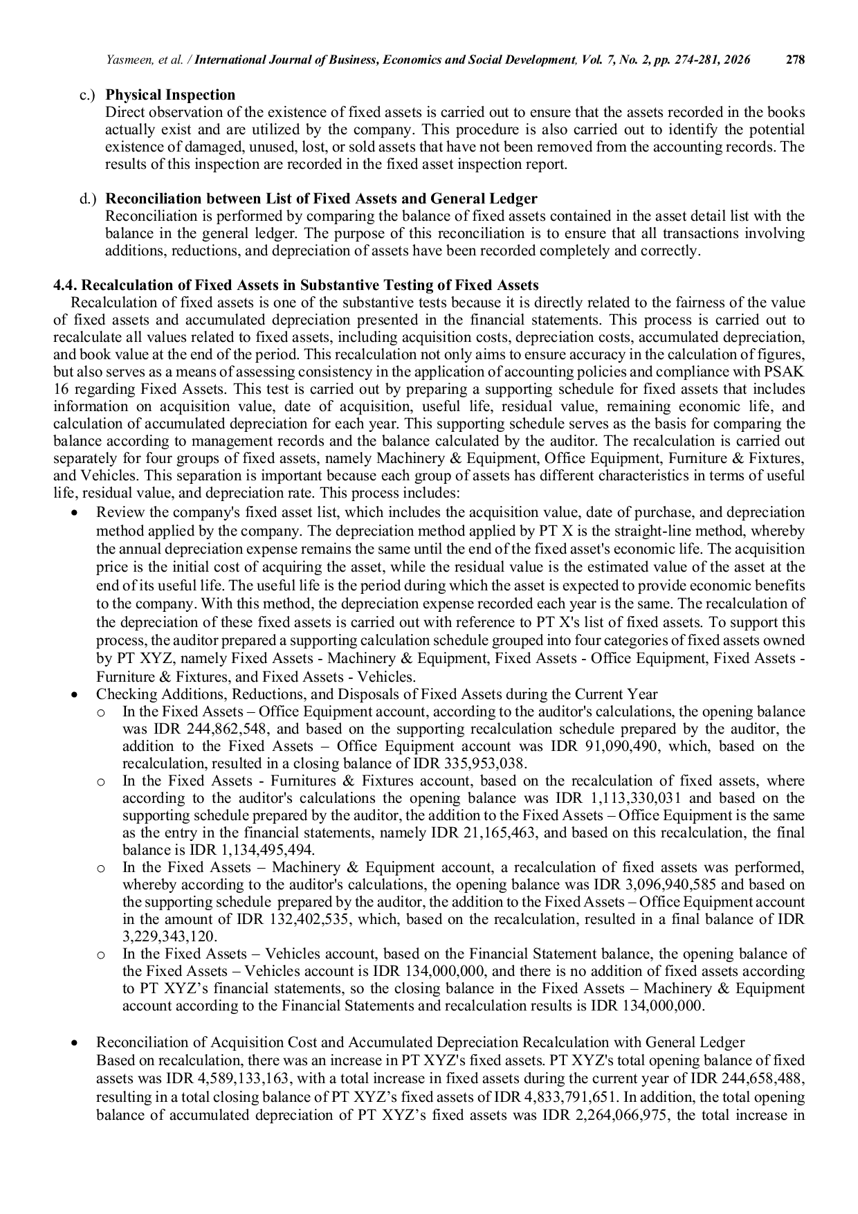 JURIS Recalculation of Fixed Assets in Substantive Testing of Fixed Assets by KAP BCD Case Study at PT XYZ