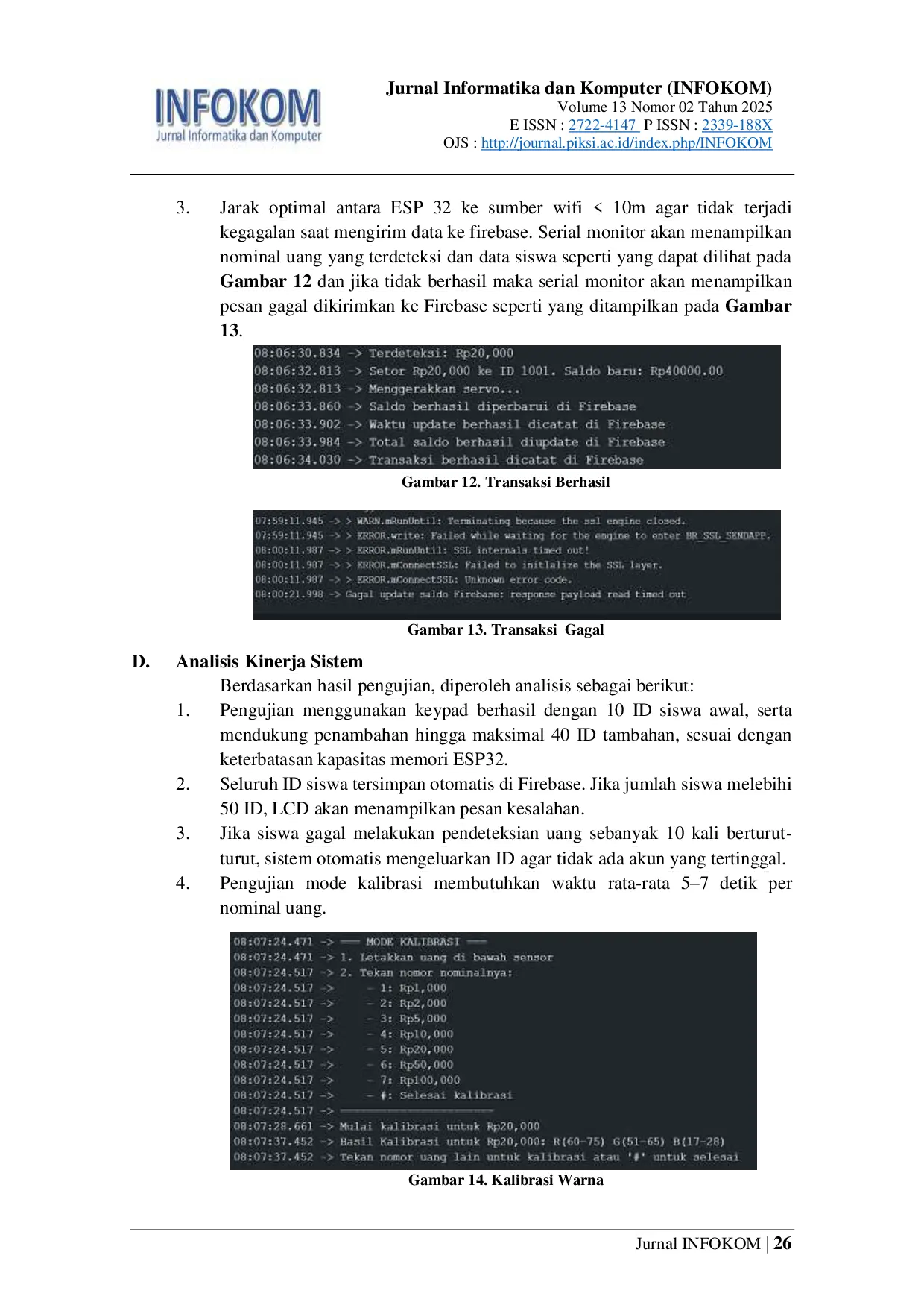 JURIS Pengembangan Kas Sekolah di MTS Almansur Integrasi ESP32 Sensor Warna TCS3200 dan Antarmuka Pengguna Real Time Berbasis Firebase