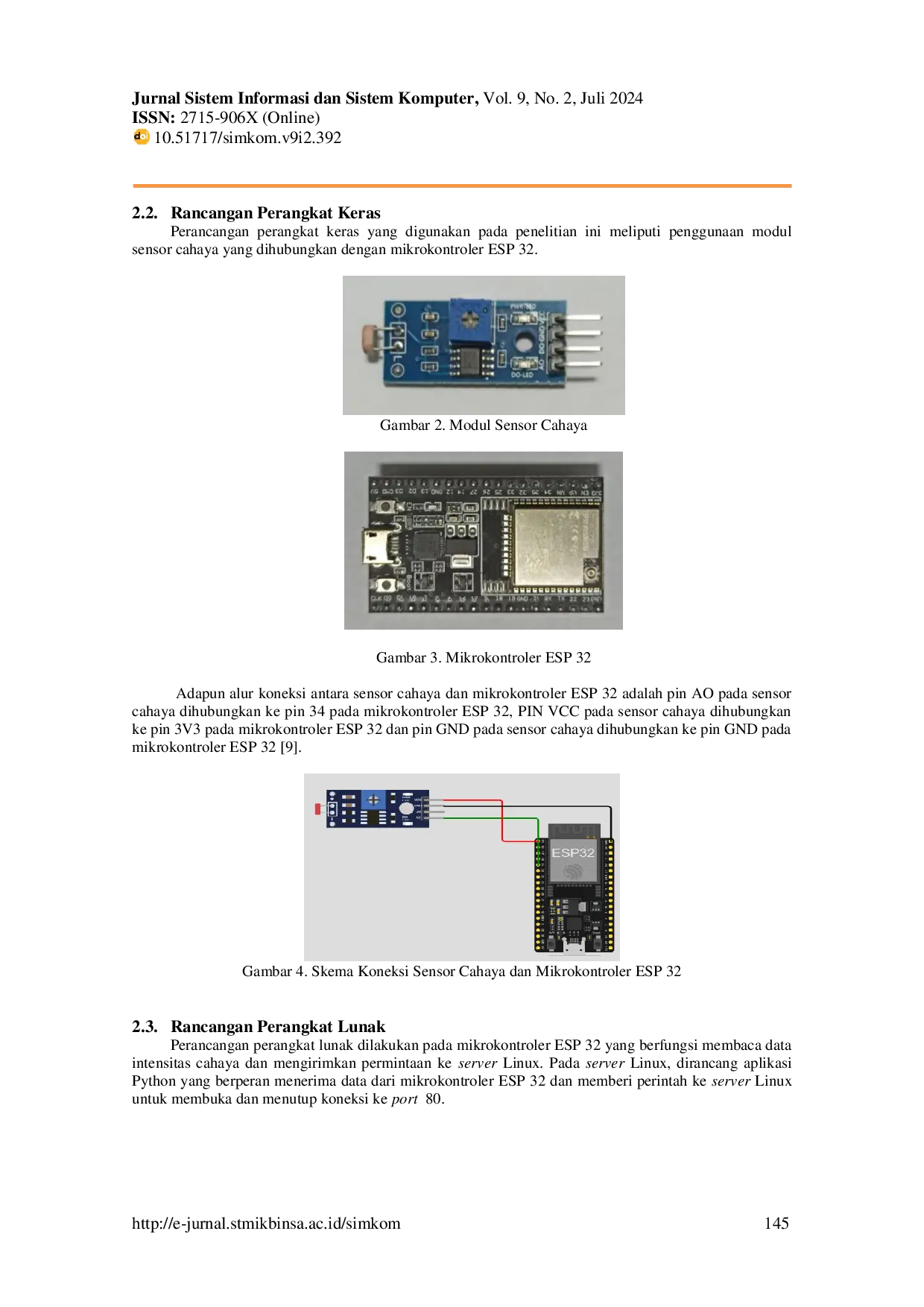 JURIS Perancangan Kendali Server Linux Menggunakan Mikrokontroler ESP 32