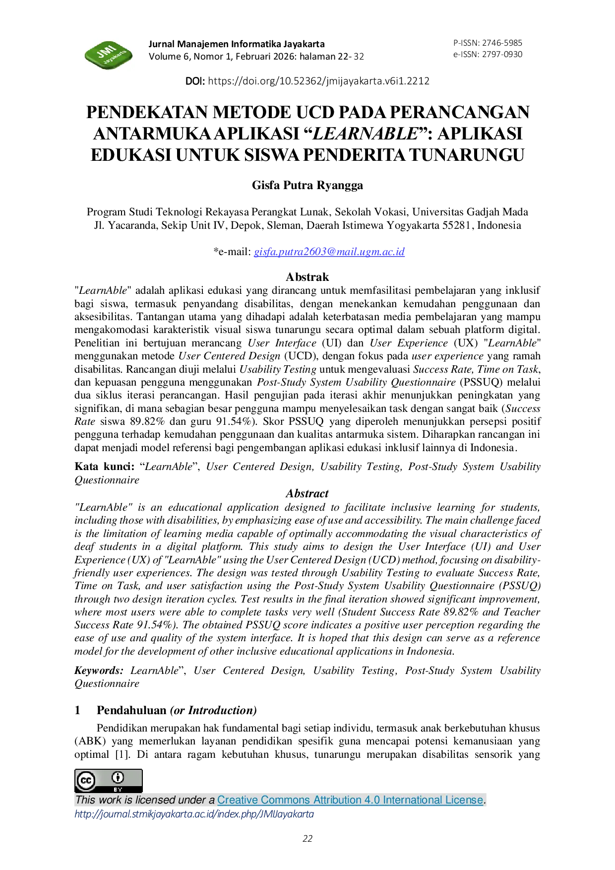 JURIS Pendekatan Metode UCD pada Perancangan Antarmuka Aplikasi LearnAble Aplikasi Edukasi Untuk Siswa Penderita Tunarungu