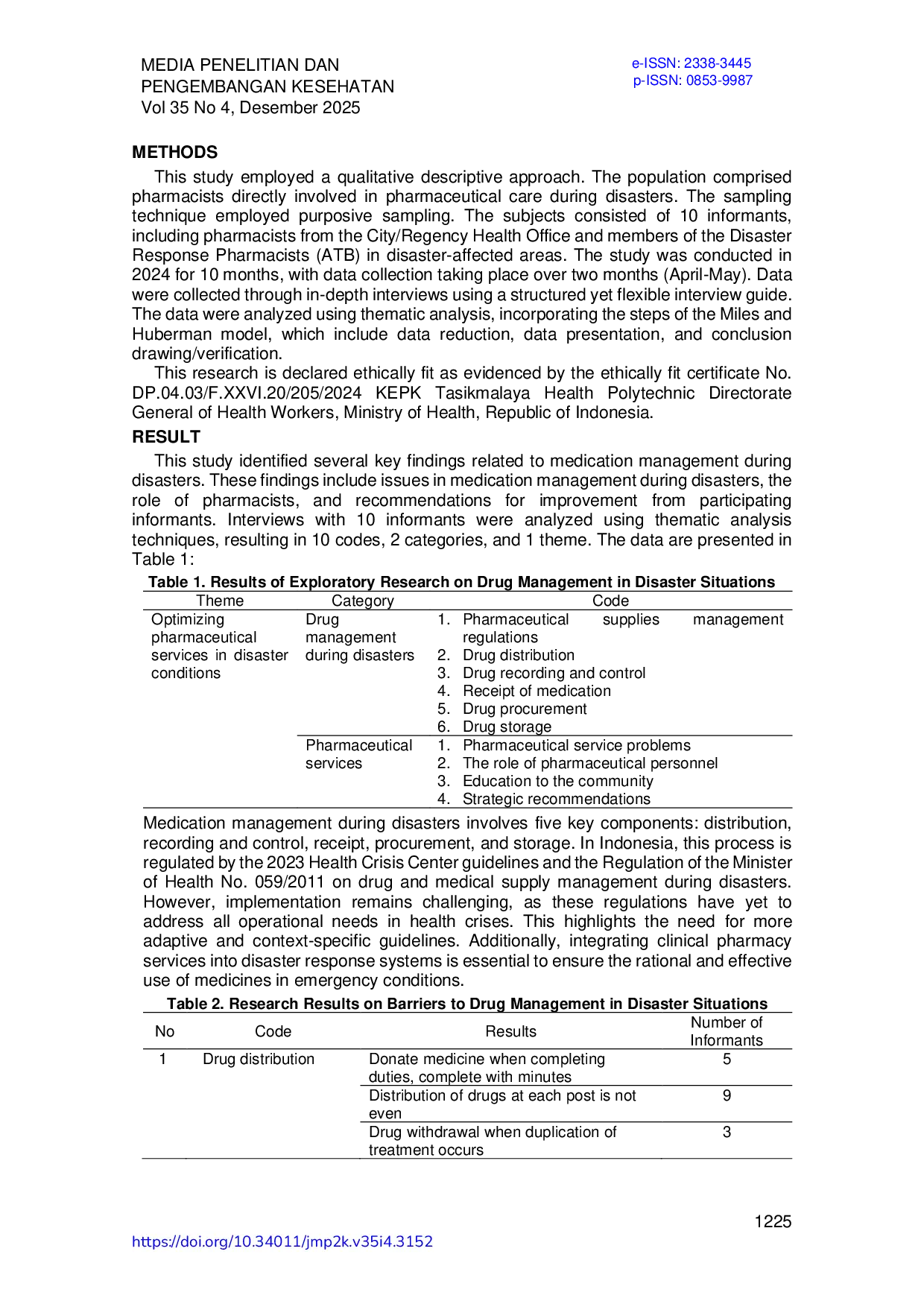 JURIS Drug Management Strategies In Disaster Situations