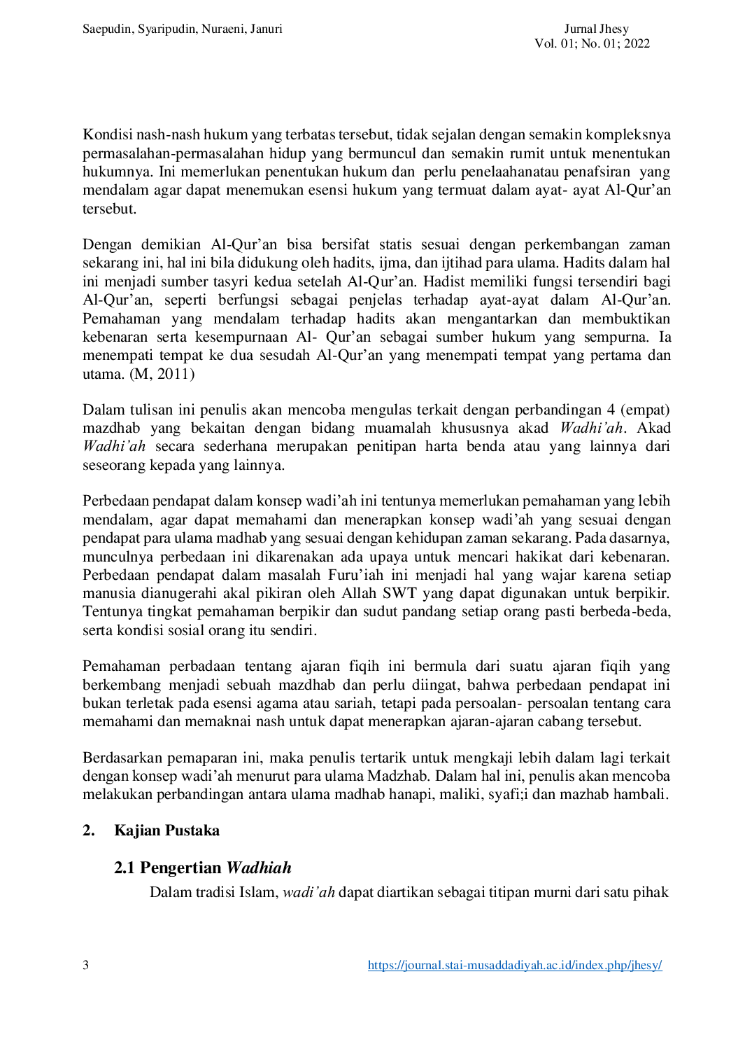 JURIS Akad Wadi ah Dalam Perspektif Ulama Madzhab