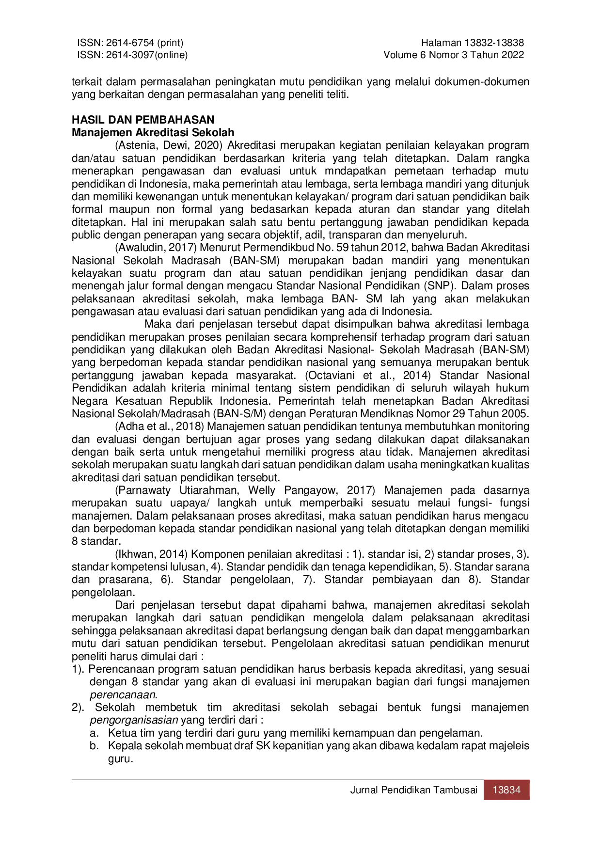 JURIS Manajemen Akreditasi Sekolah Upaya Peningkatan Mutu Pendidikan