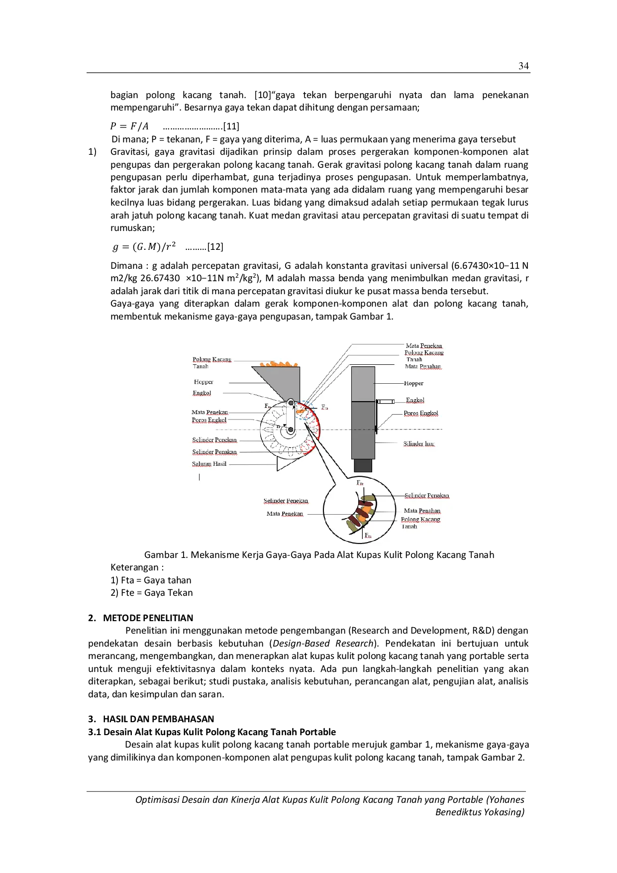 JURIS Optimisasi Desain Dan Kinerja Alat Kupas Kulit Polong Kacang Tanah Yang Portable