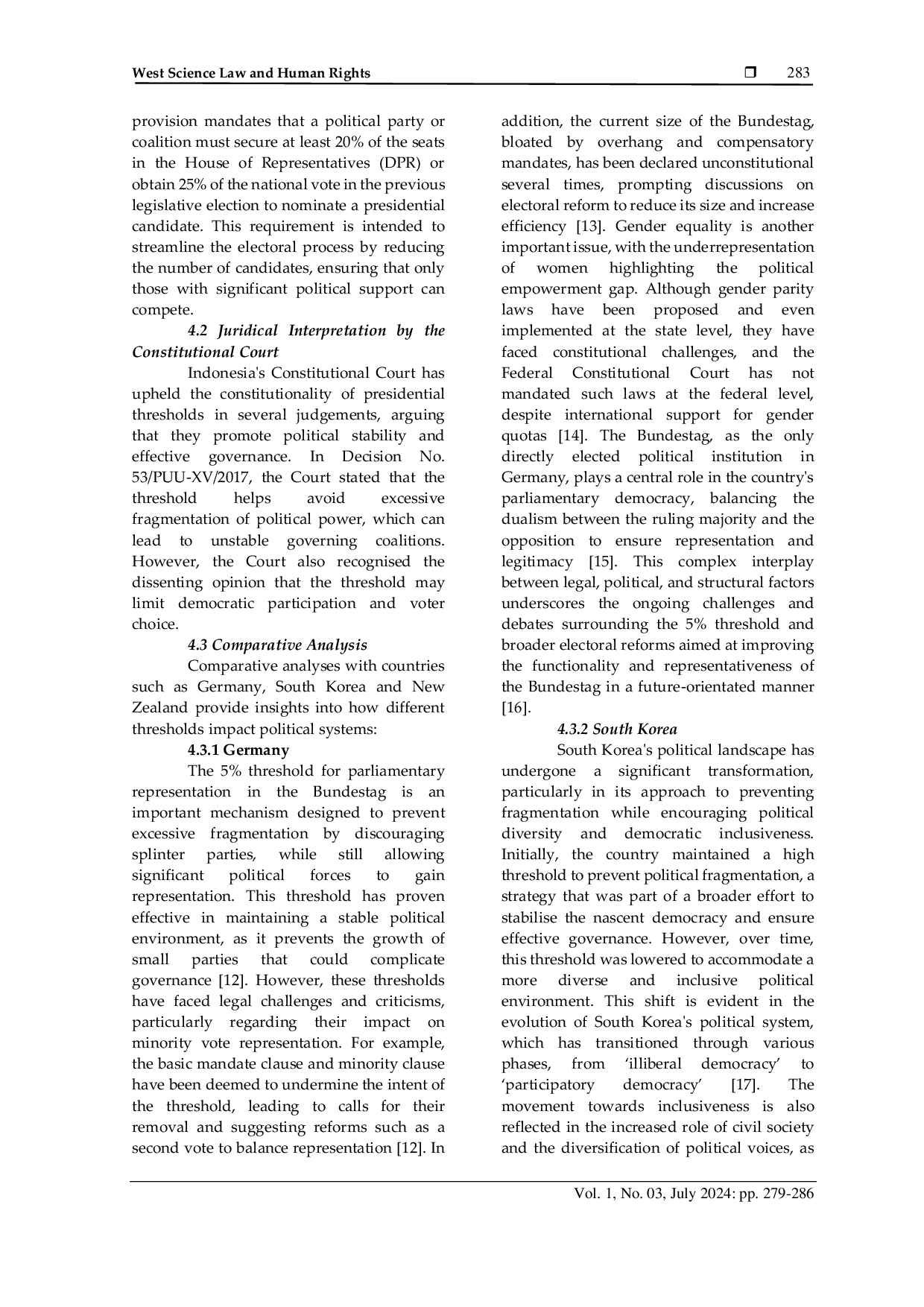 JURIS The Constitutionality of the Presidential Threshold Provisions in Indonesian Election Law A Juridical Review of Law No 7 2017 on General Elections