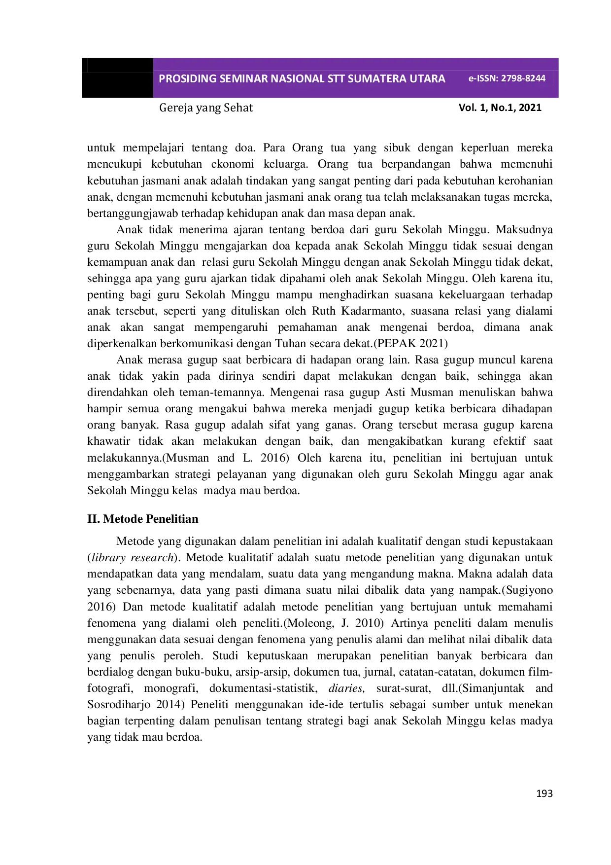 JURIS Strategi bagi Anak Sekolah Minggu Kelas Madya yang Tidak Mau Berdoa