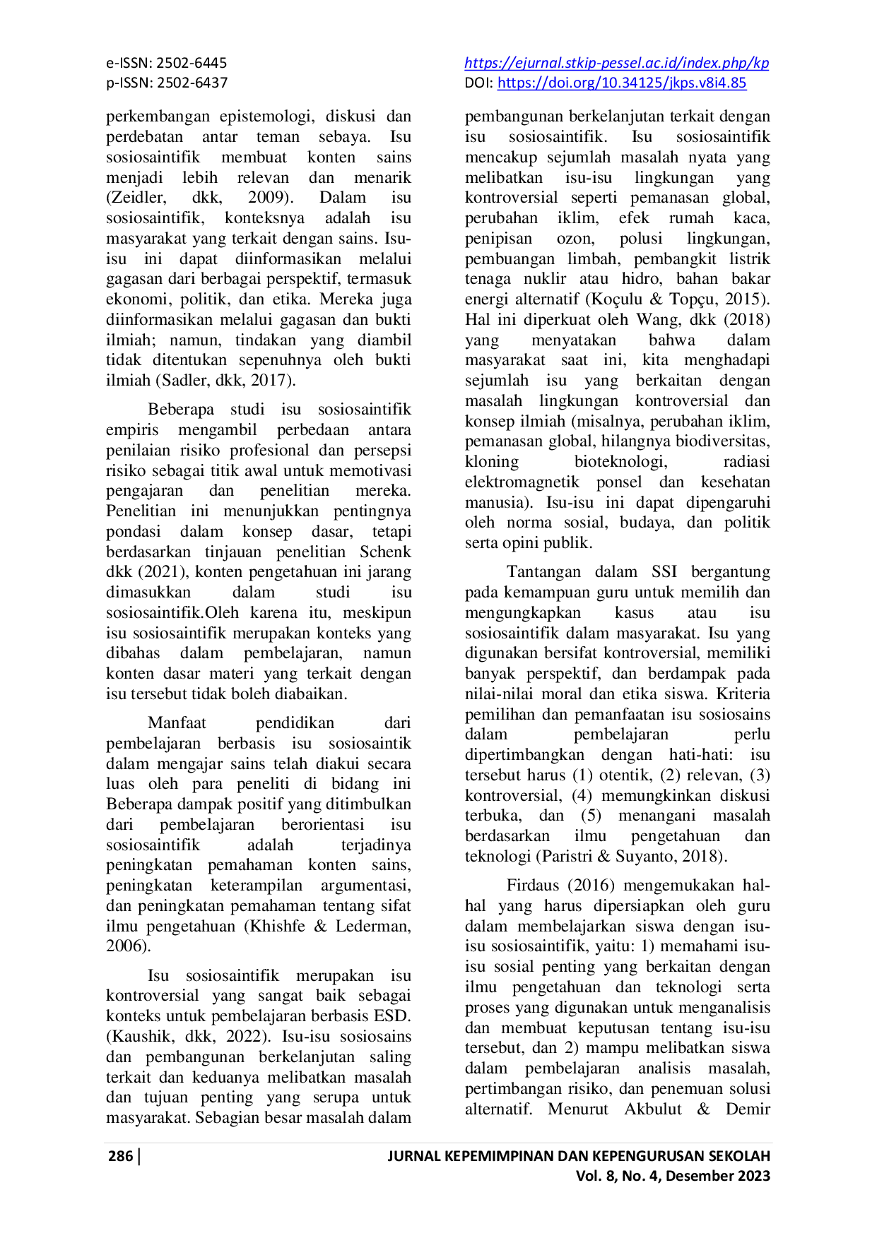 juris Tinjuan Epistimologi Dan Aksiologi Terhadap Pembelajaran Berorientasi Isu Sosiosaintifik Melalui Narrative Review