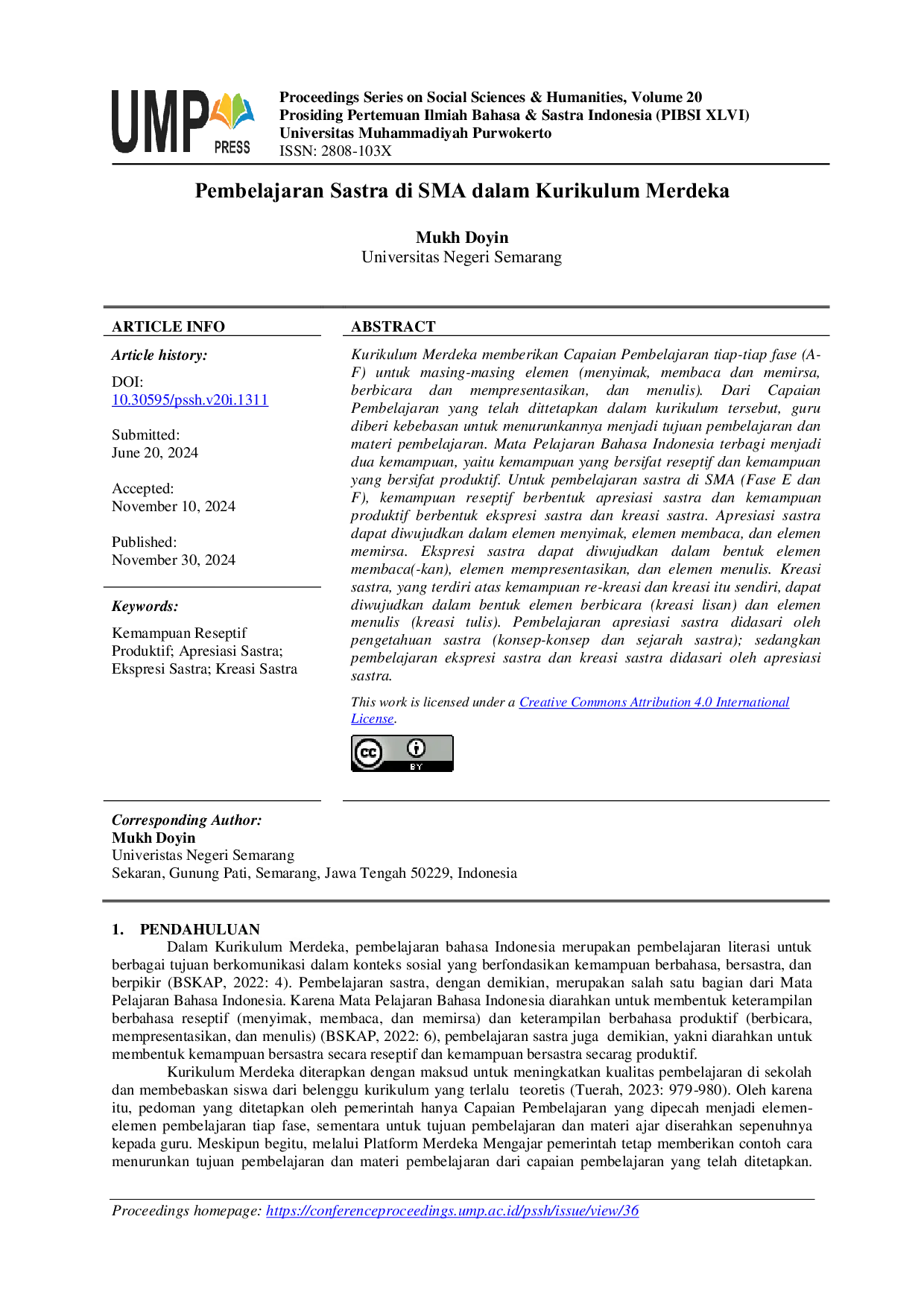 JURIS Pembelajaran Sastra di SMA dalam Kurikulum Merdeka