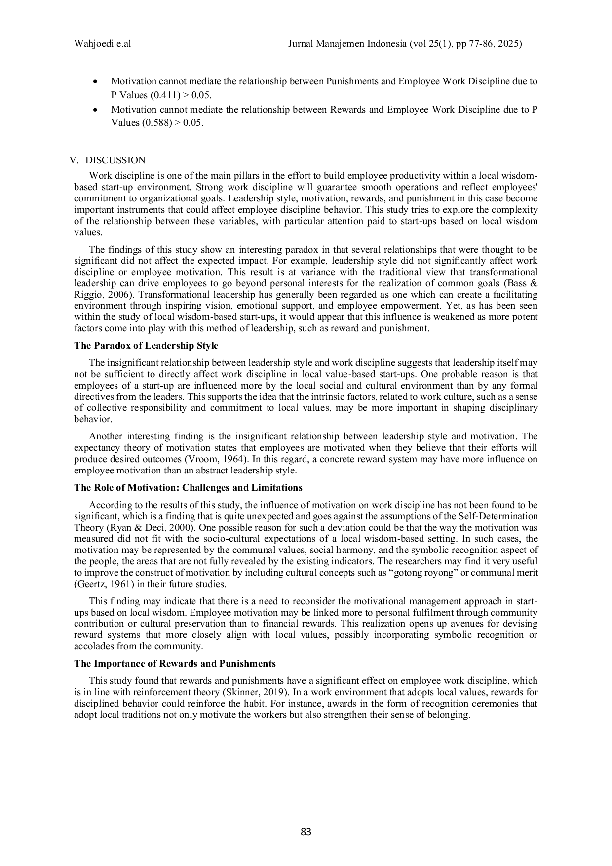 JURIS Paradoks Kepemimpinan Mengungkap Faktor Pendorong Disiplin Kerja pada Start Up Berbasis Kearifan Lokal