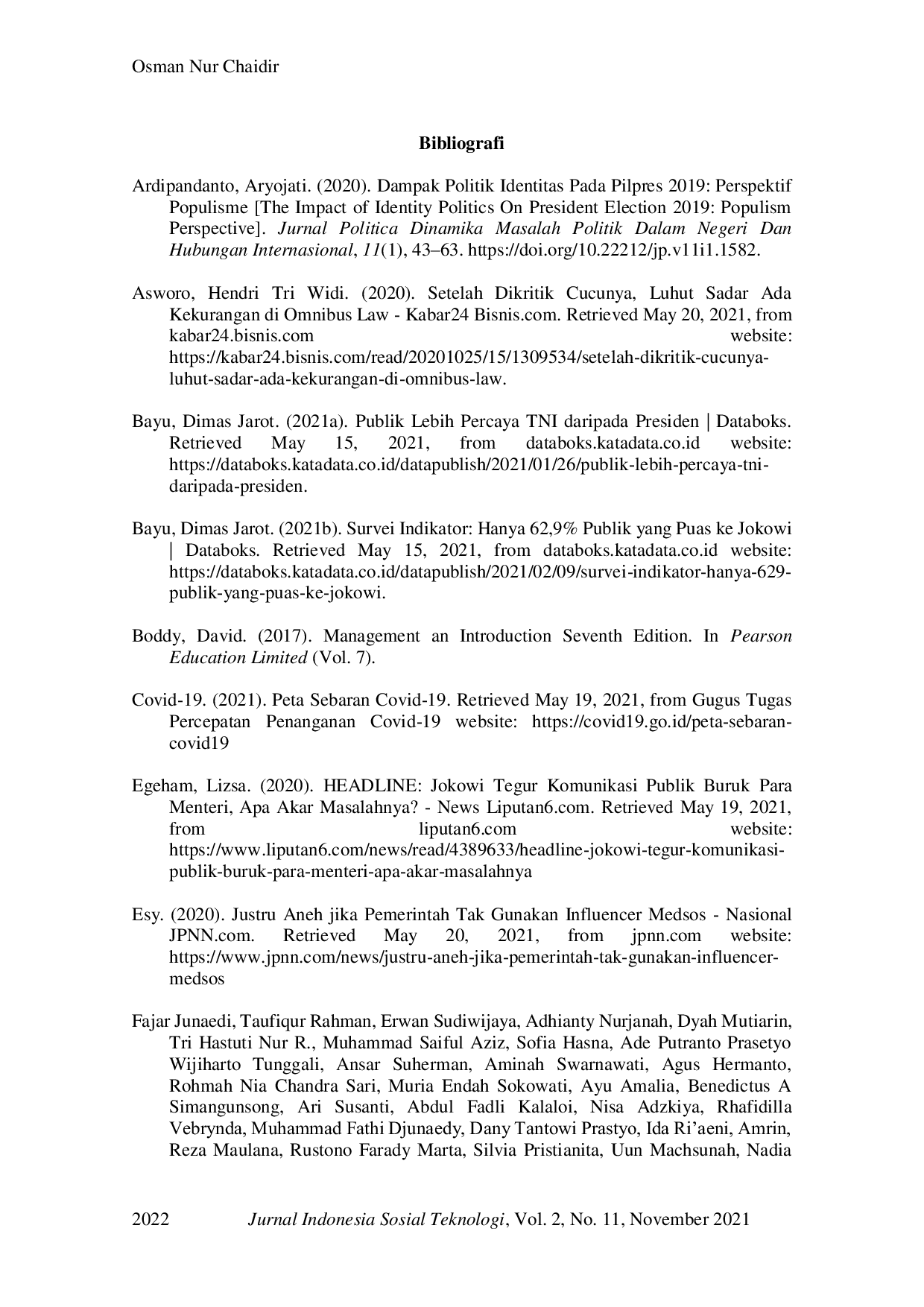 JURIS Jokowi dan Komunikasi Sebuah Refleksi Kepemimpinan Periode Kedua Sang Presiden