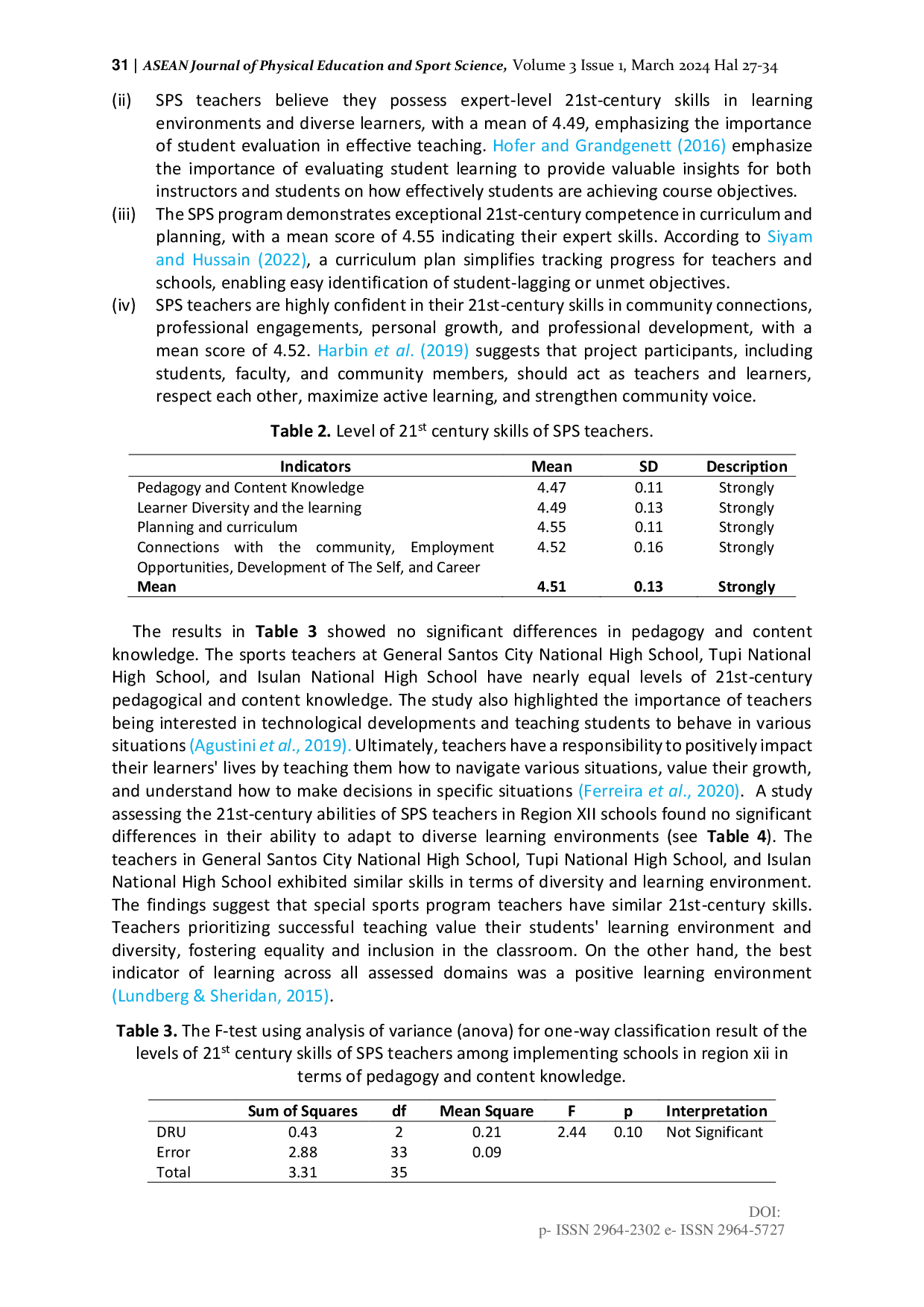 JURIS Teachers 21st Century Skills Special Program in Sports Curriculum