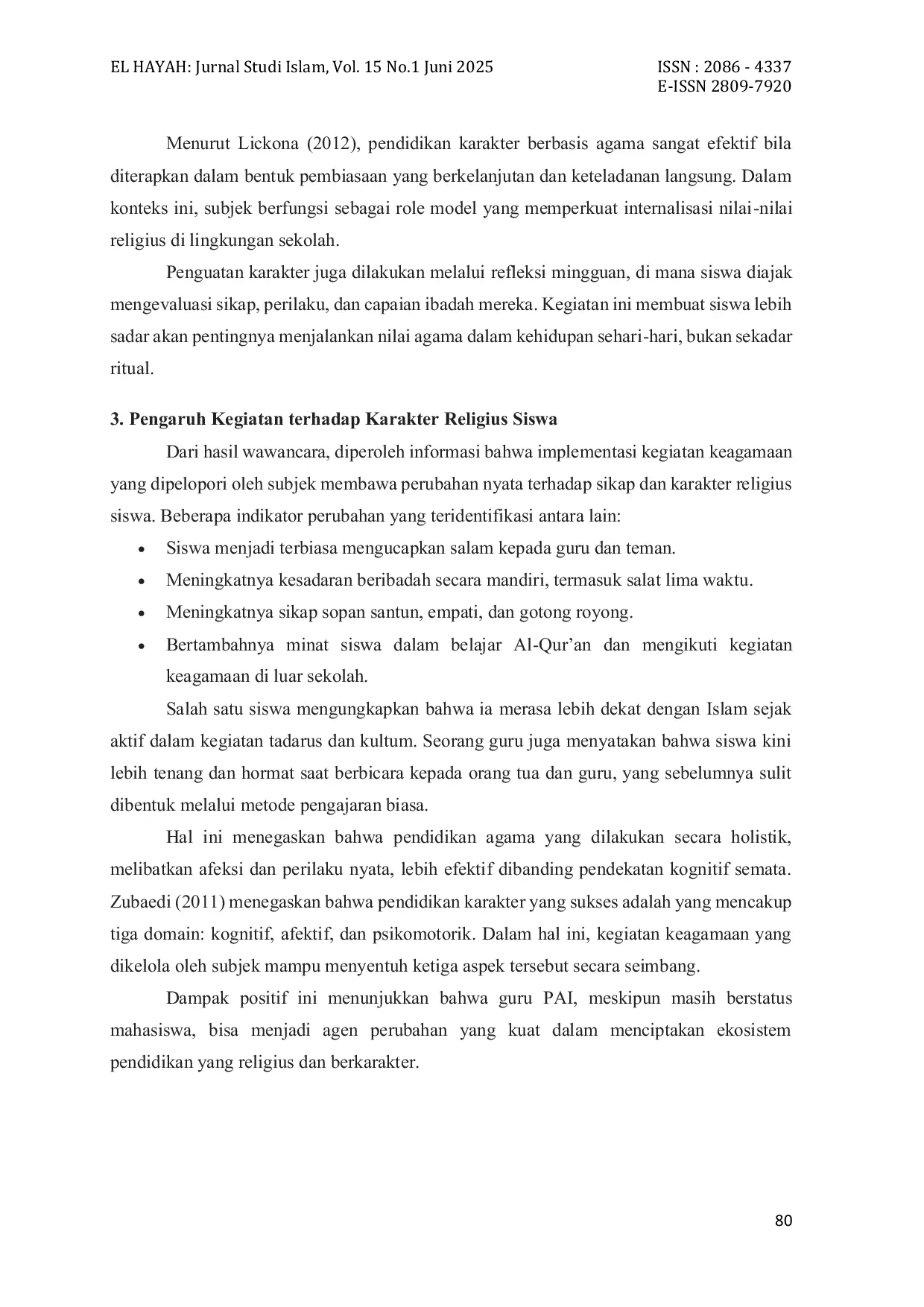JURIS Profesionalisme Mahasiswi PAI dalam Membentuk Karakter Religius Siswa Studi Kualitatif di SMP IT Al Munadi Medan