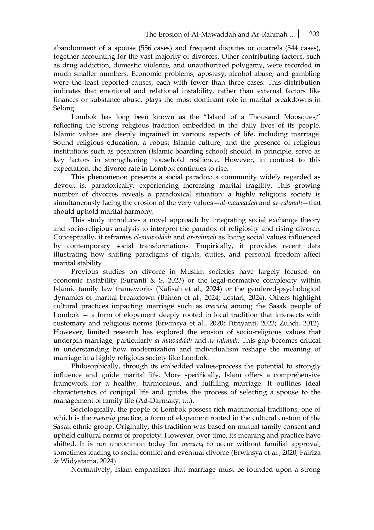 JURIS The Erosion of Al Mawaddah and Ar Rahmah Values in Muslim Marriages A Socio Religious Analysis of Marital Dynamics in Lombok