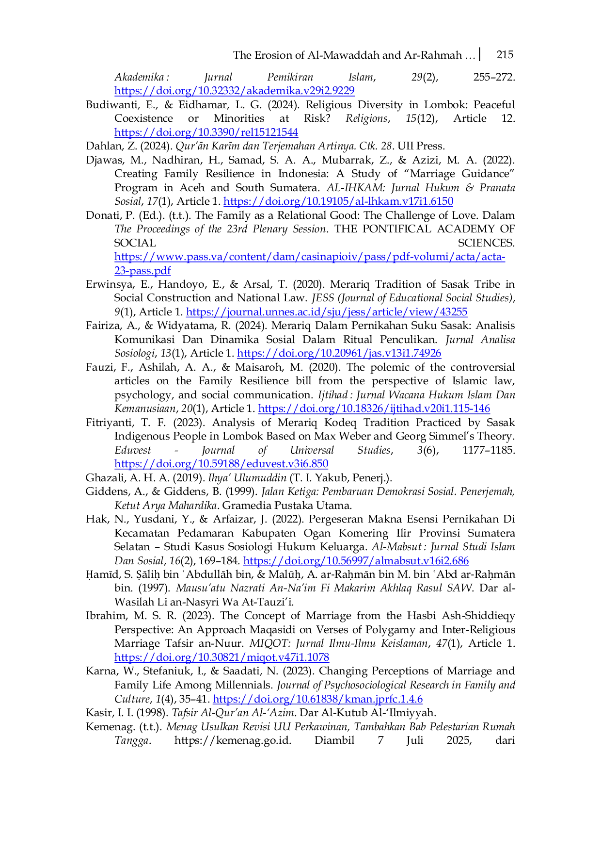 JURIS The Erosion of Al Mawaddah and Ar Rahmah Values in Muslim Marriages A Socio Religious Analysis of Marital Dynamics in Lombok