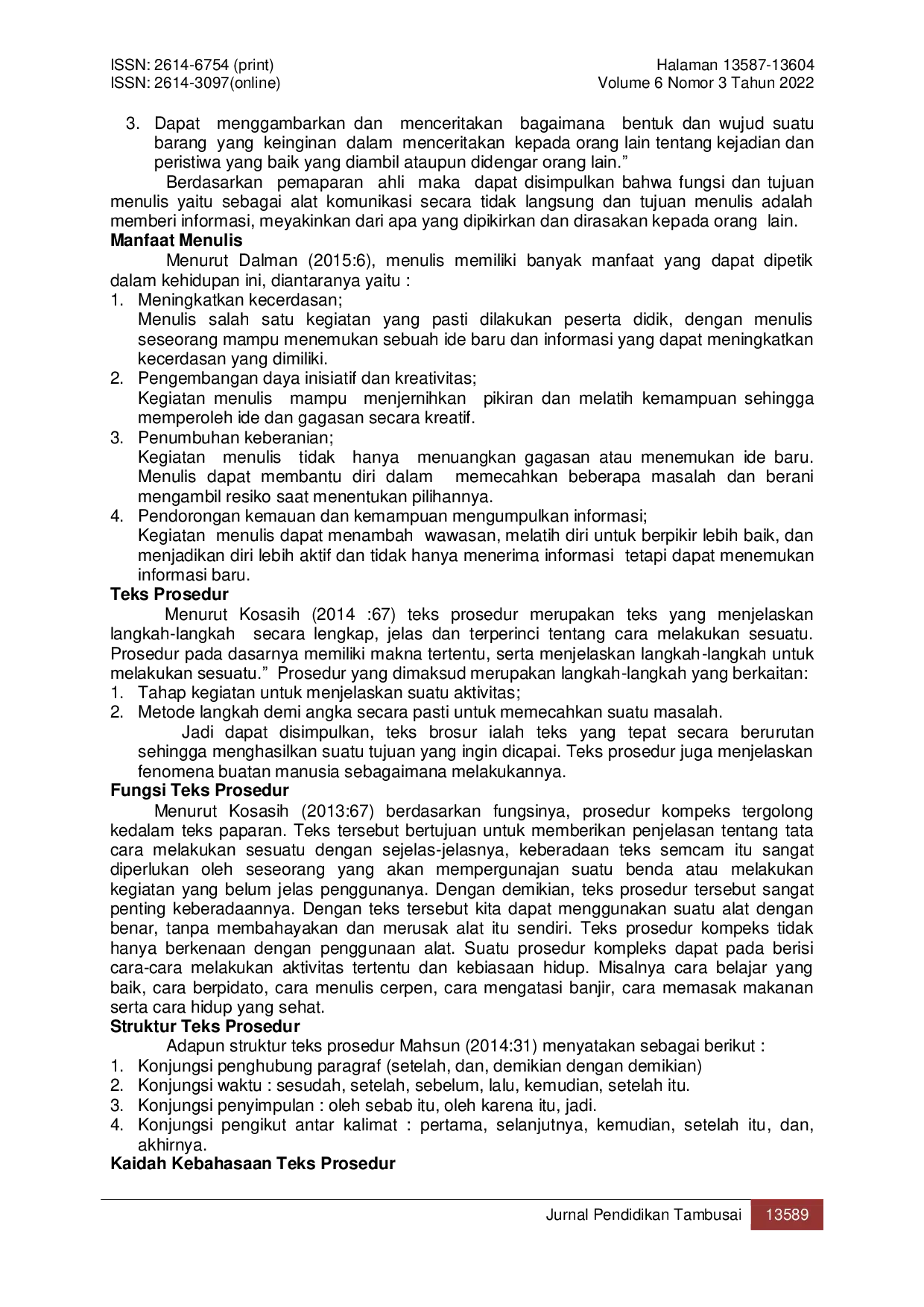 JURIS Pengaruh Penggunaan Media Brosur terhadap Kemampuan Siswa Menulis Teks Prosedur Kelas XI SMA Swasta Hosana Medan