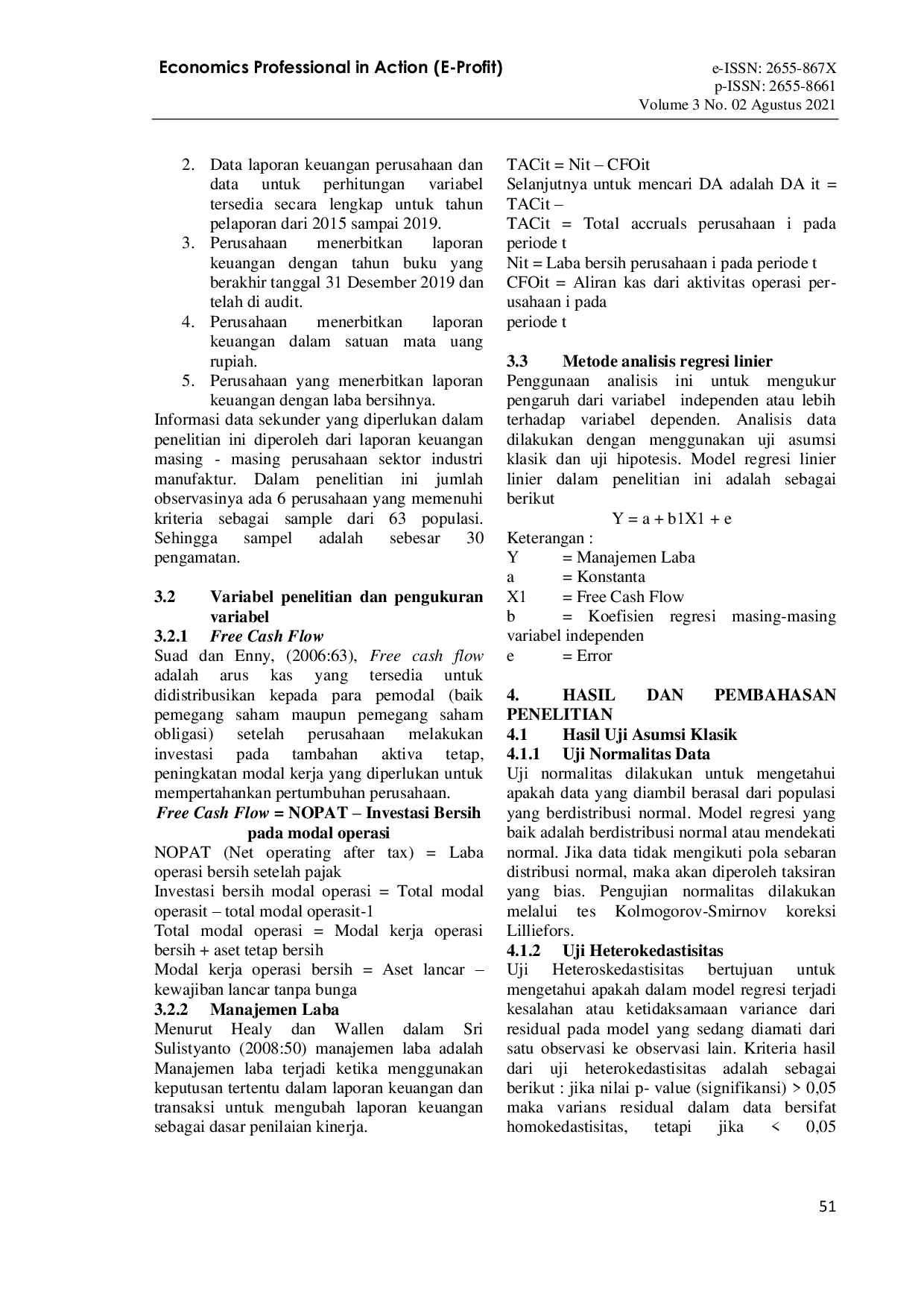 JURIS Pengaruh Free Cashflow Terhadap Manajemen Laba