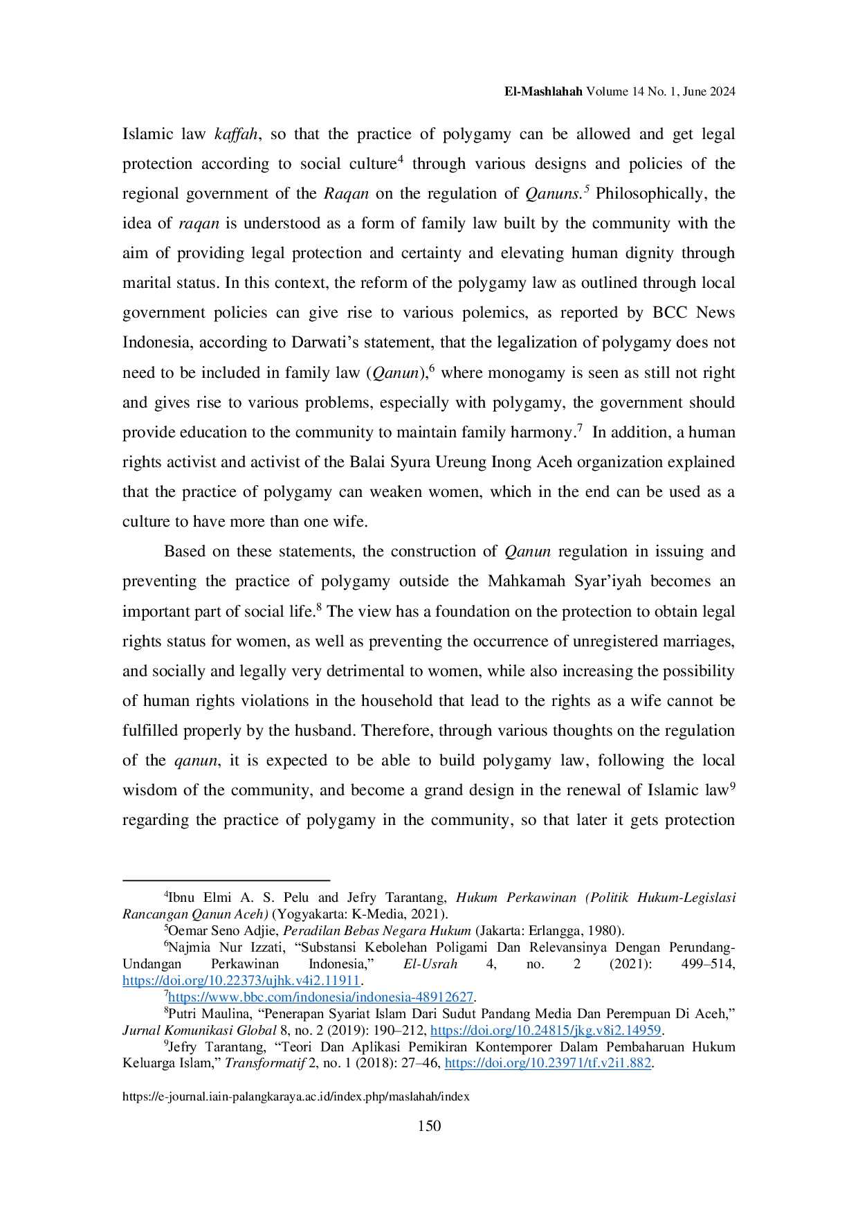 JURIS Polygamy Law Reform Through the Development of the Aceh Qanun A New Approach to Protecting the Rights of Women and Children in Indonesia