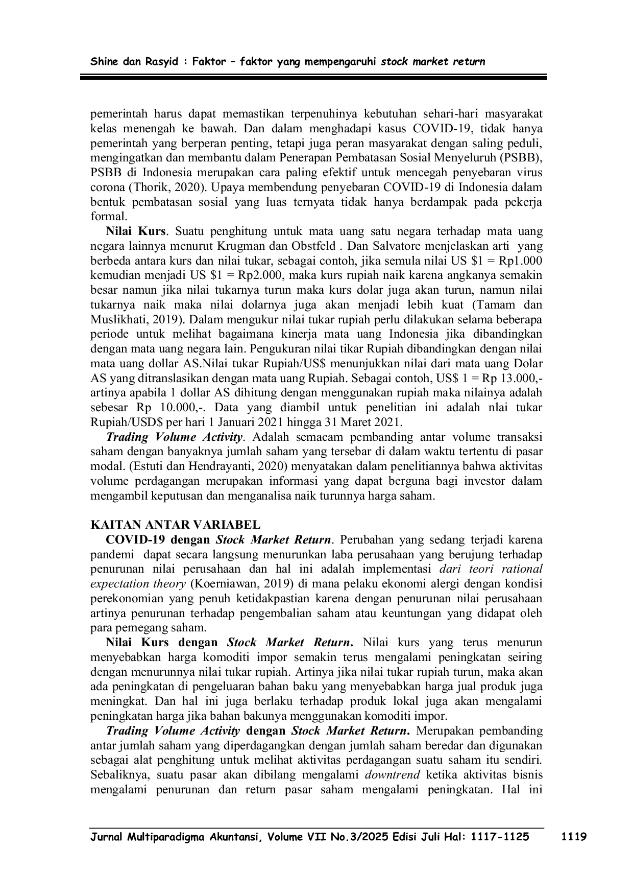 JURIS Faktor Faktor Yang Mempengaruhi Stock Market Return