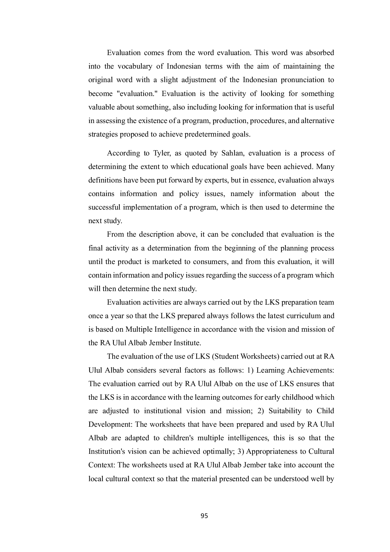 JURIS Exploration Of The Use Of Early Childhood Student Worksheets LKS Media Based On Multiple Intelligence