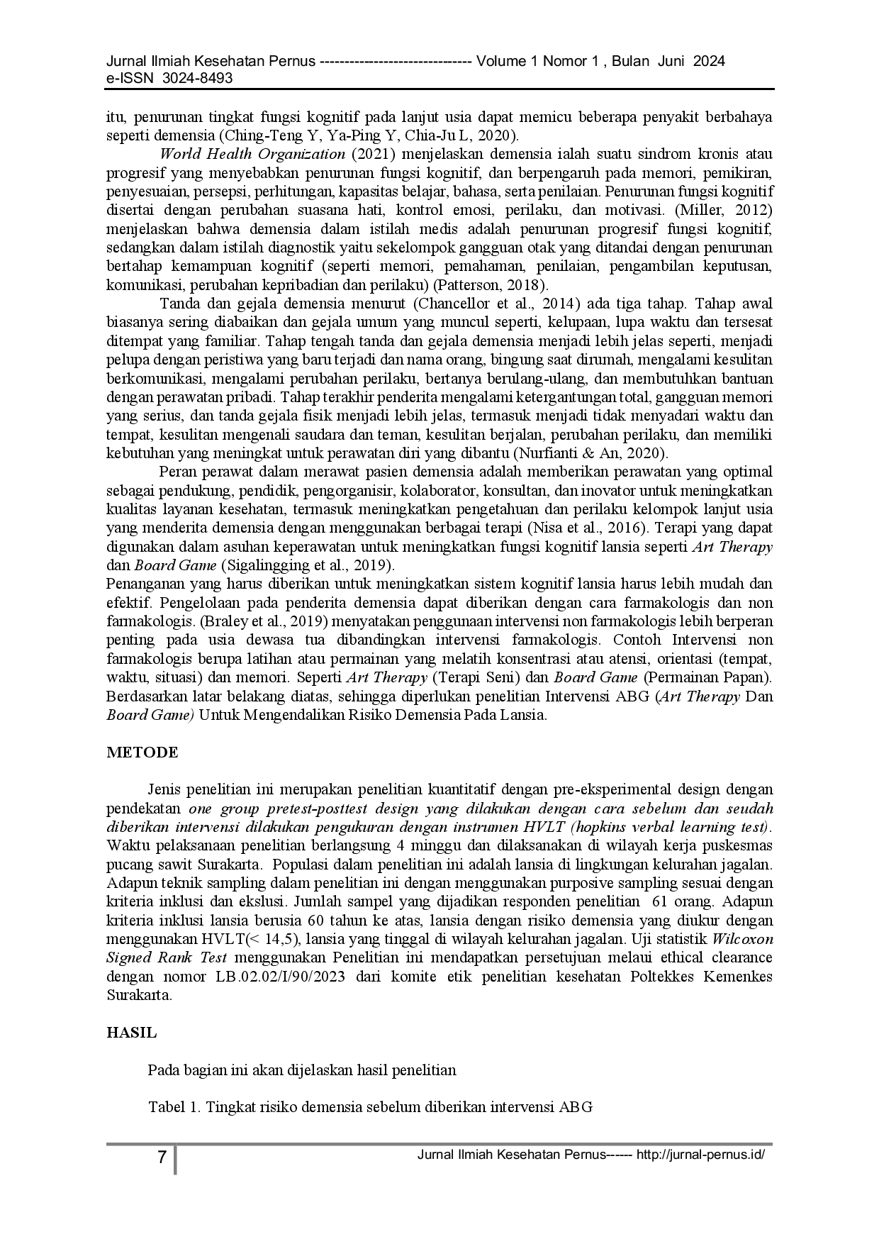 juris Intervensi Abg Sebagai Upaya Mencegah Risiko Demensia