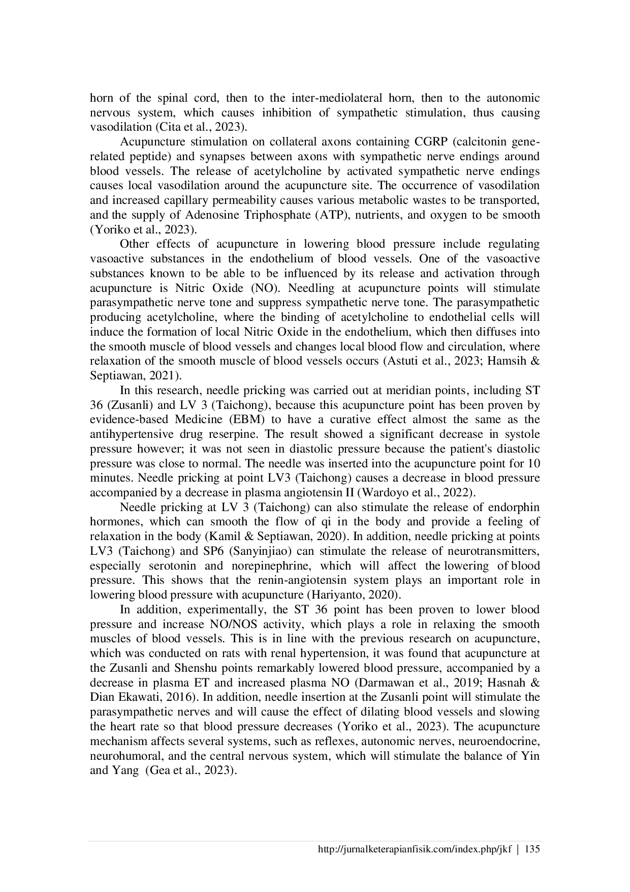 JURIS Evaluating the Therapeutic Effect of Taichong LR3 and Zusanli ST36 on Hypertension in the Elderly