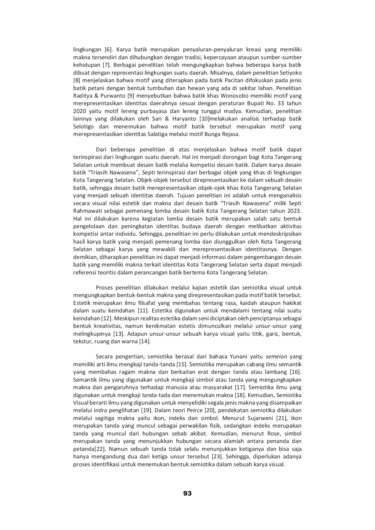 JURIS Analisis Nilai Estetika dan Makna Visual Karya Pemenang Lomba Desain Batik Kota Tangerang Selatan 2023