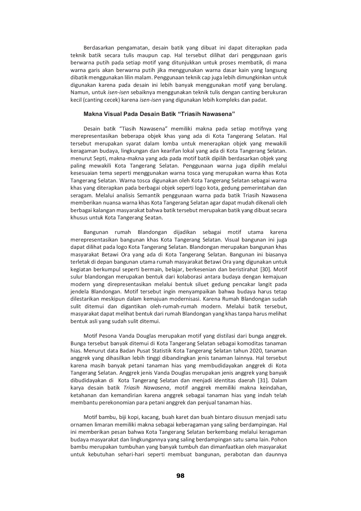 JURIS Analisis Nilai Estetika dan Makna Visual Karya Pemenang Lomba Desain Batik Kota Tangerang Selatan 2023