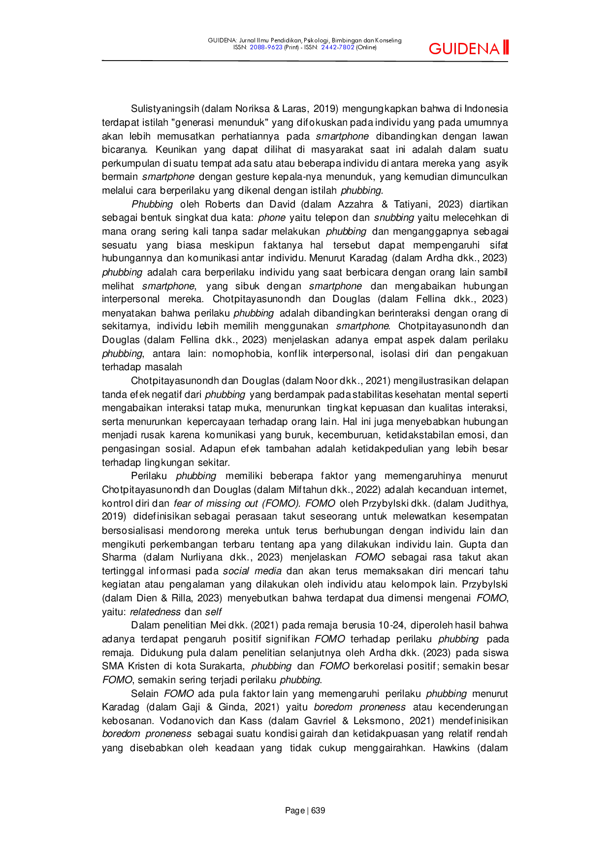 JURIS Pengaruh FOMO dan Boredom Proneness terhadap Perilaku Phubbing pada Gen Z Pengguna Social Media di Karawang