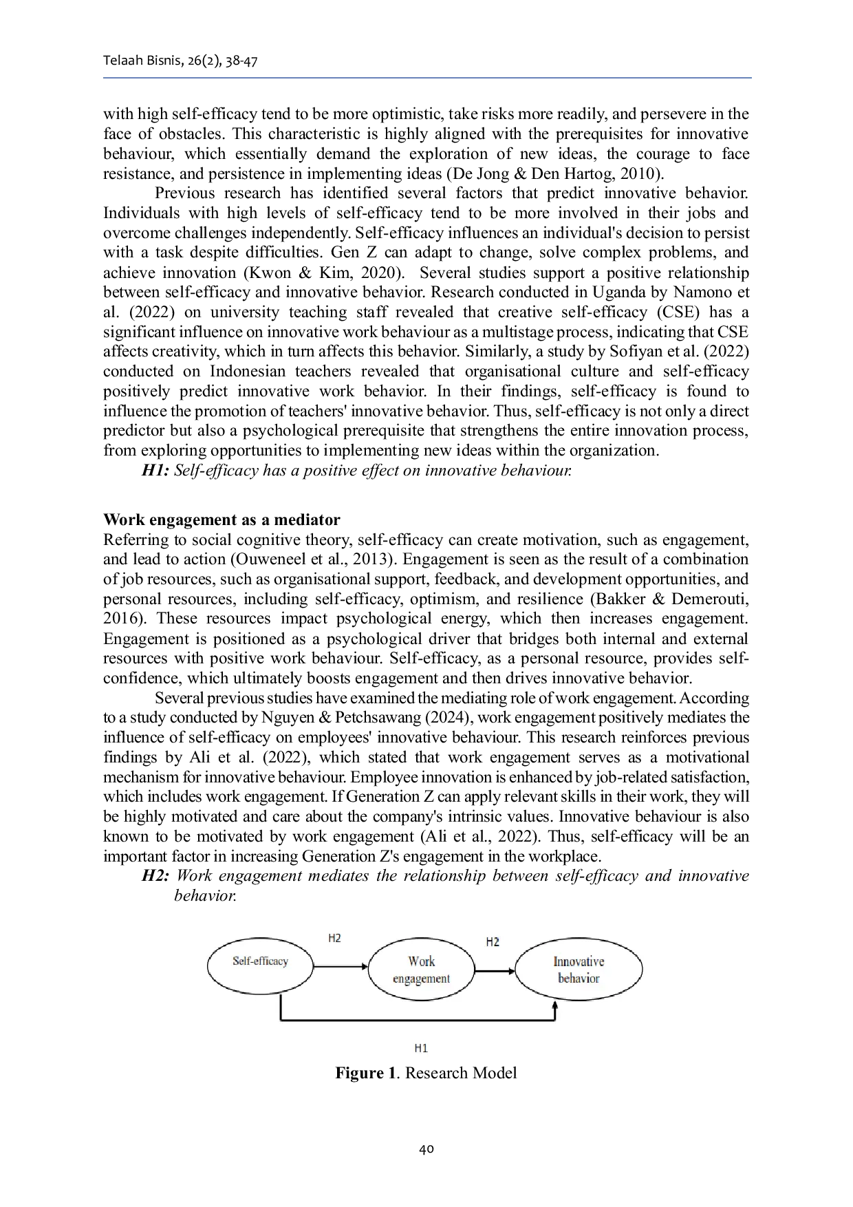 JURIS Innovative Behavior The Role of Self Efficacy and Work Engagement of Gen Z employees