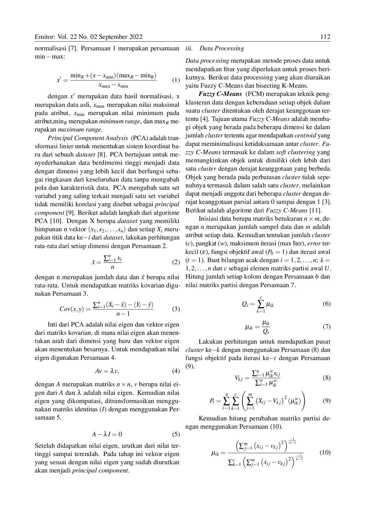 JURIS Analisis Perbandingan Algoritma Bisecting K Means dan Fuzzy C Means pada Data Pengguna Kartu Kredit