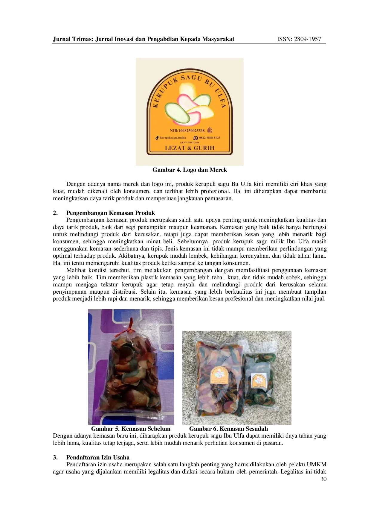 JURIS Strategi Pengembangan Produk UMKM Kerupuk Sagu di Desa Jerambang Kecamatan Gaung