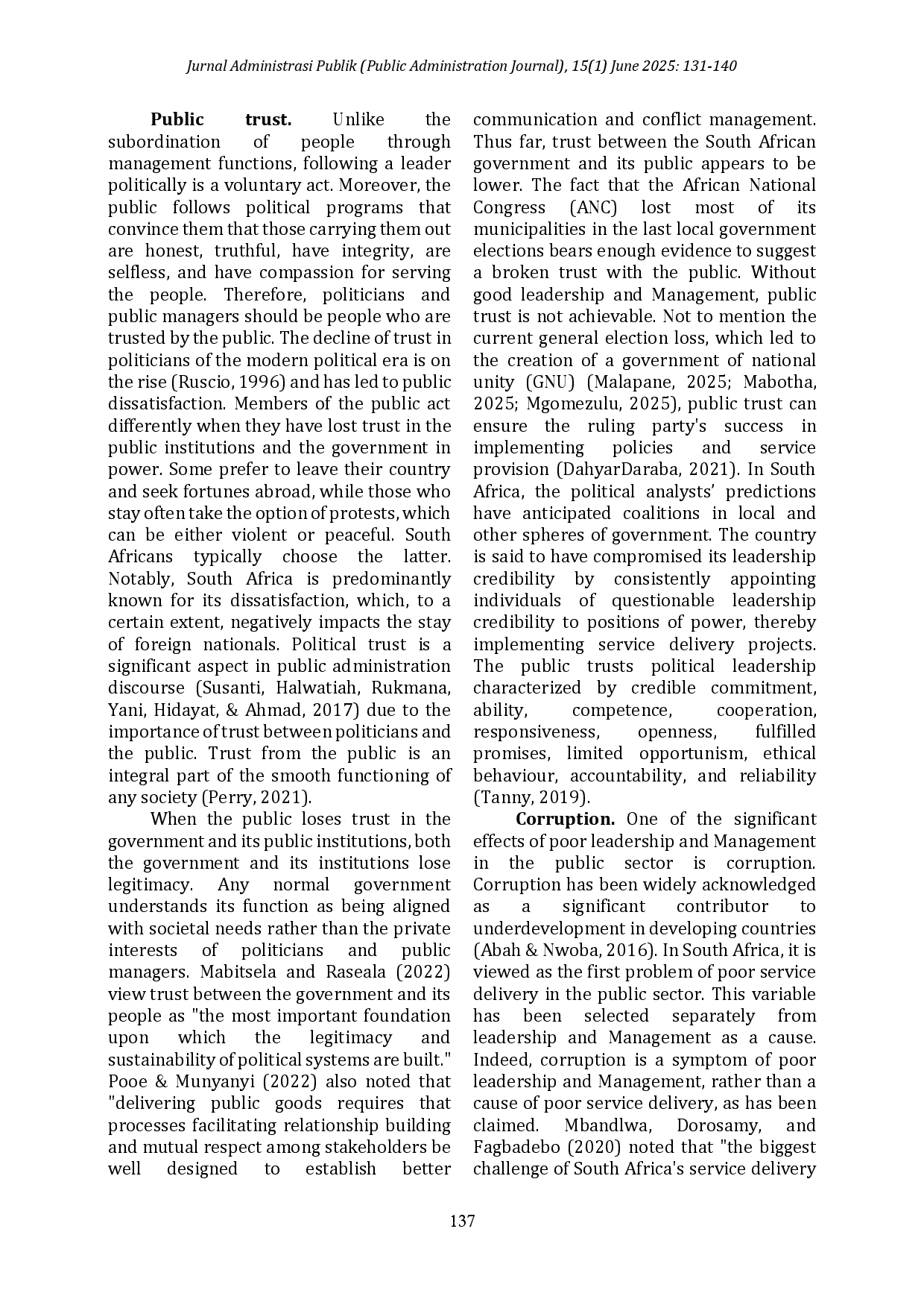 juris Leadership And Management Skills A Neglected Issue in South African Municipalities