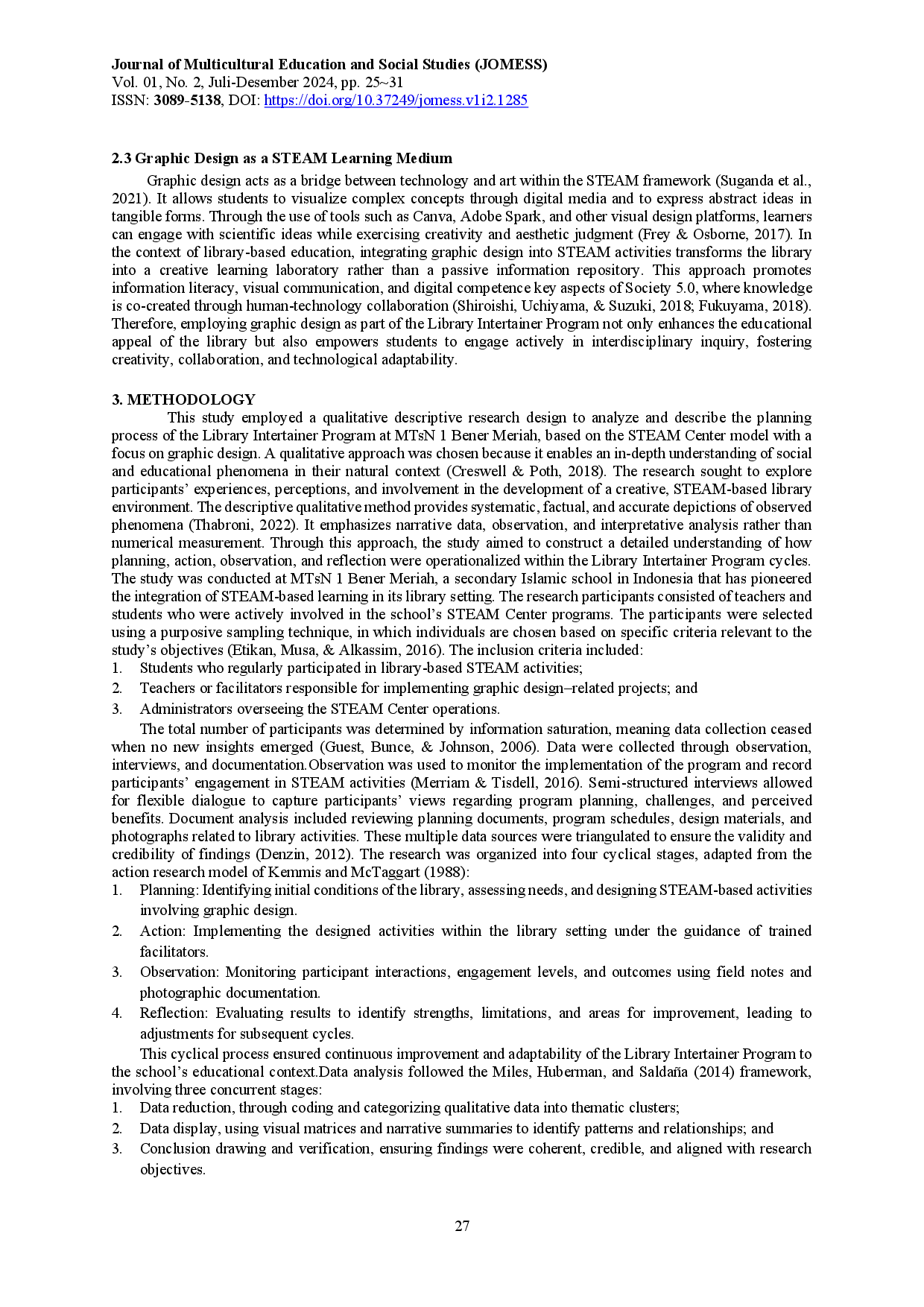 juris Integrating Graphic Design into Library Based STEAM Education A Case Study from MTsN 1 Bener Meriah toward Society 5 0