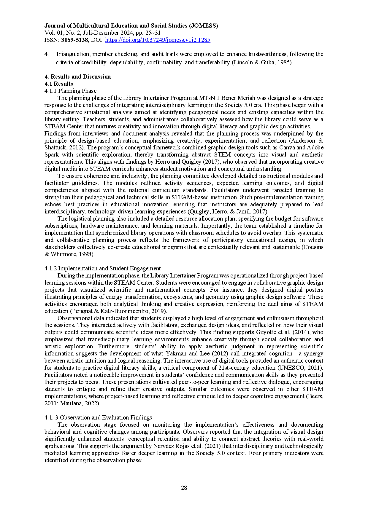 juris Integrating Graphic Design into Library Based STEAM Education A Case Study from MTsN 1 Bener Meriah toward Society 5 0