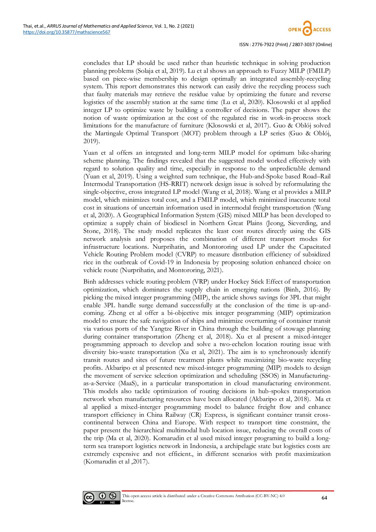 JURIS The Optimization of Transportation Costs in Logistics Enterprises during the Covid 19 Pandemic