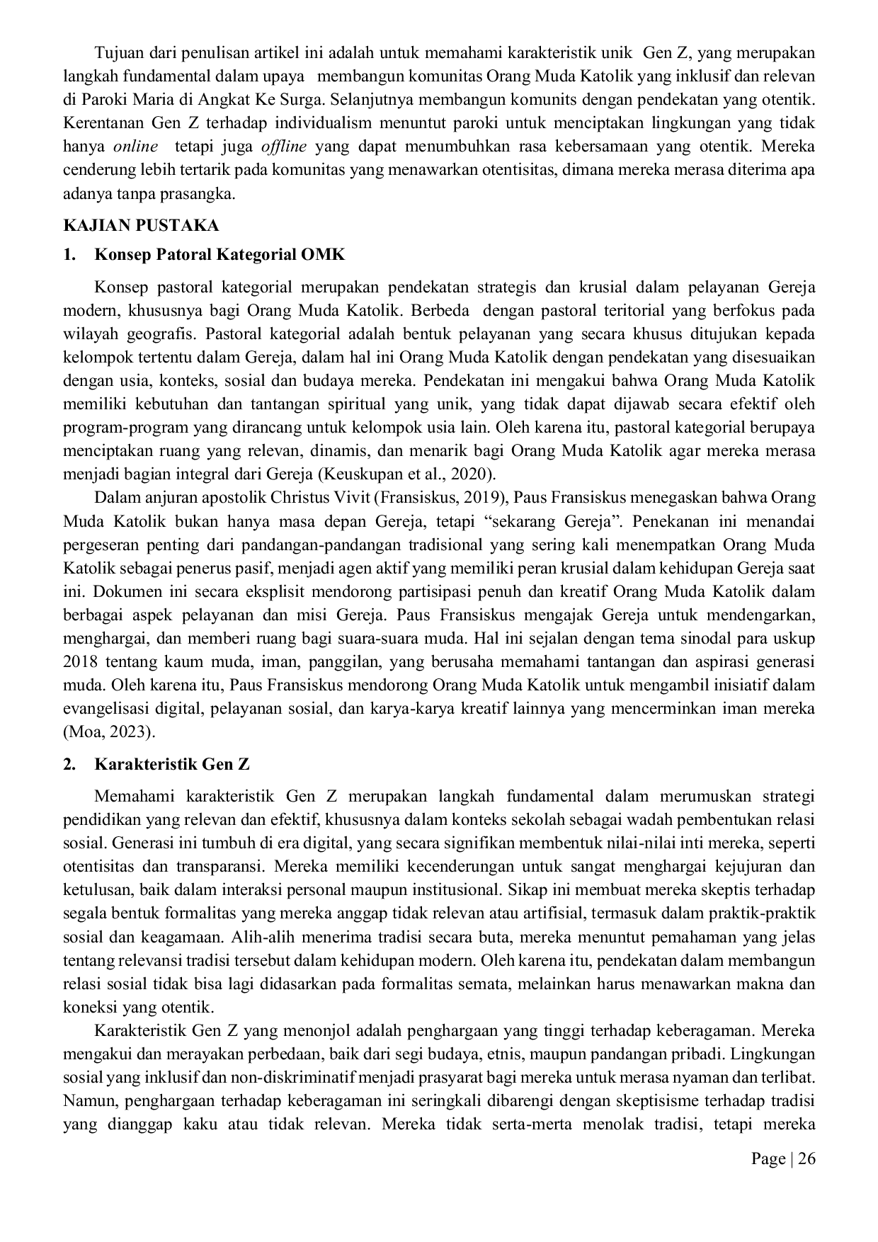 JURIS Membangun Komunitas Orang Muda Katolik Paroki Maria Diangkat Ke Surga Menjawab Tantangan Gen Z Dan Arus Modernisasi