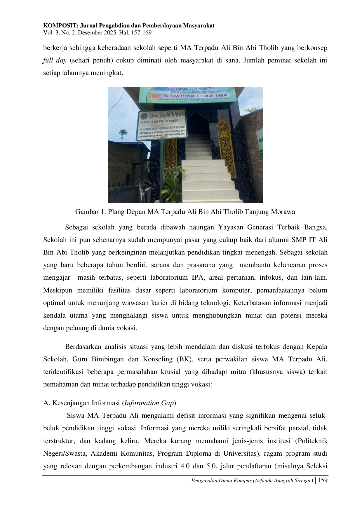 JURIS Pengenalan Dunia Kampus Vokasi Di MA Terpadu Ali Bin Abi Tholib Tanjung Morawa