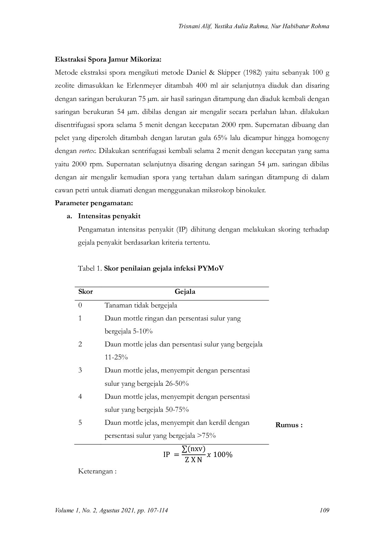 JURIS PENGENDALIAN Piper yellow mottle virus PYMoV PADA TANAMAN LADA DENGAN MENGGUNAKAN MIKORIZA