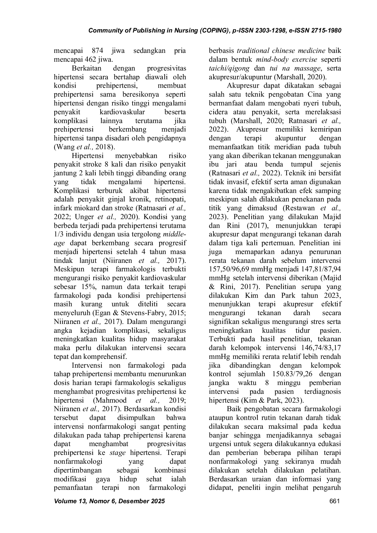 JURIS Pengaruh Terapi Akupresur Terhadap Tekanan Darah Pada Wanita Dengan Prehipertensi