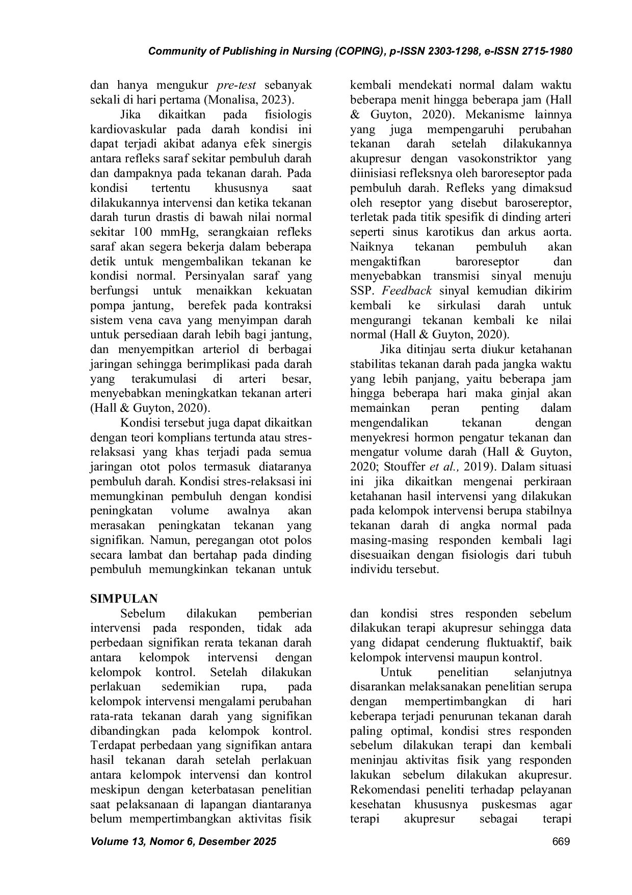 JURIS Pengaruh Terapi Akupresur Terhadap Tekanan Darah Pada Wanita Dengan Prehipertensi