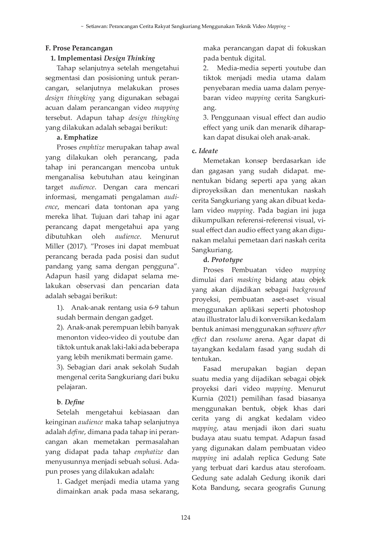 JURIS Perancangan Cerita Rakyat Sangkuriang Menggunakan Teknik Video Mapping