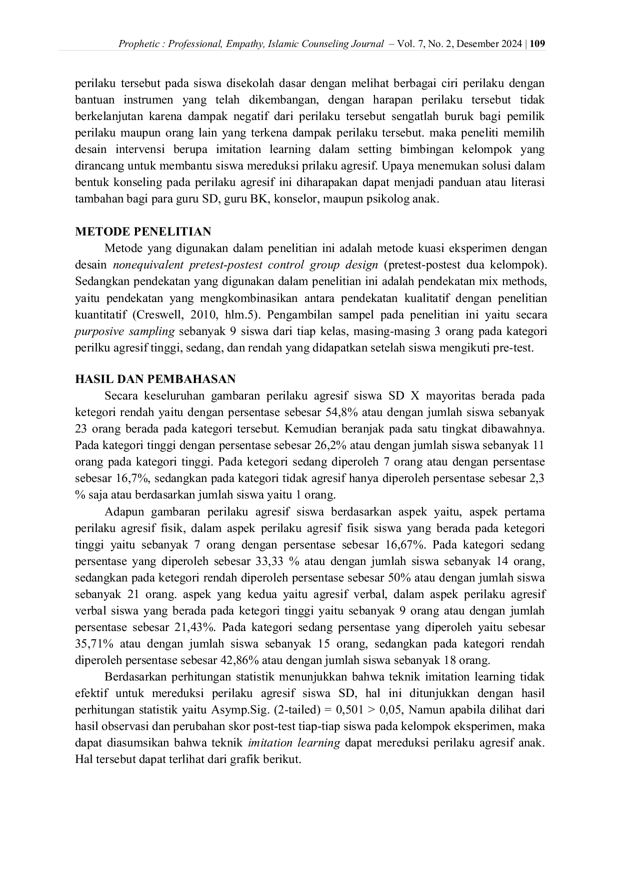 JURIS Imitation Learning dalam Seting Bimbingan Kelompok untuk Mereduksi Perilaku Agresif Anak