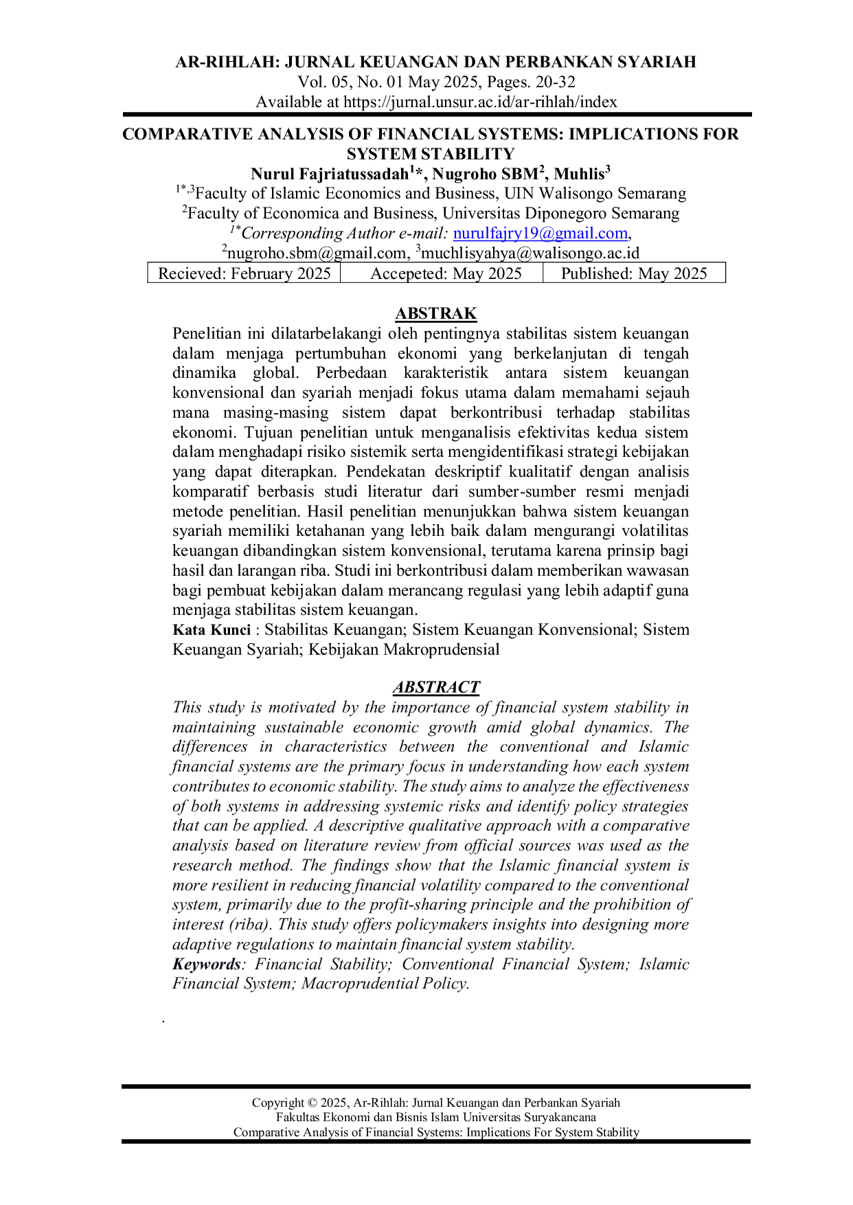 JURIS Comparative Analysis of Financial Systems Implications for System Stability
