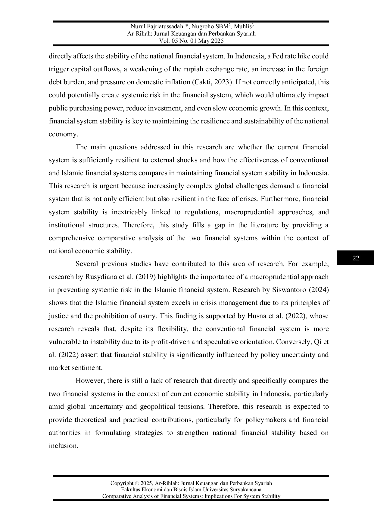 JURIS Comparative Analysis of Financial Systems Implications for System Stability